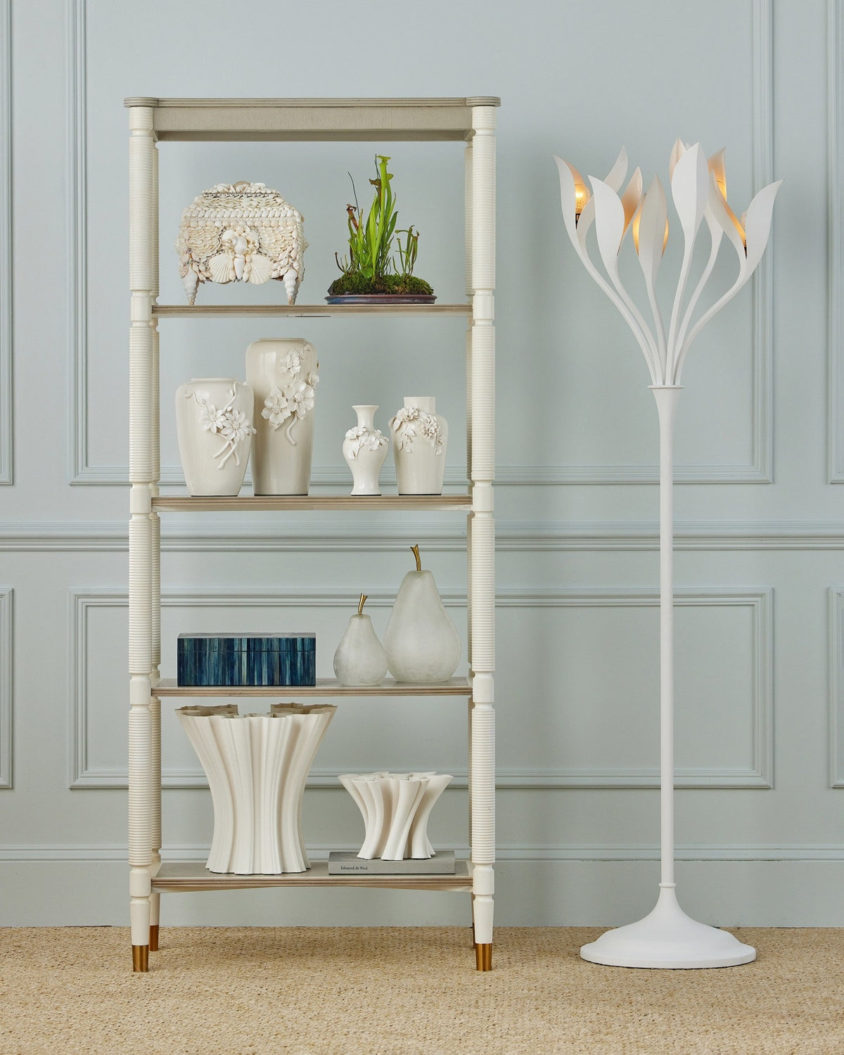 Currey and Company 1200-0982 Ave Maria Vase Set of 3 in White