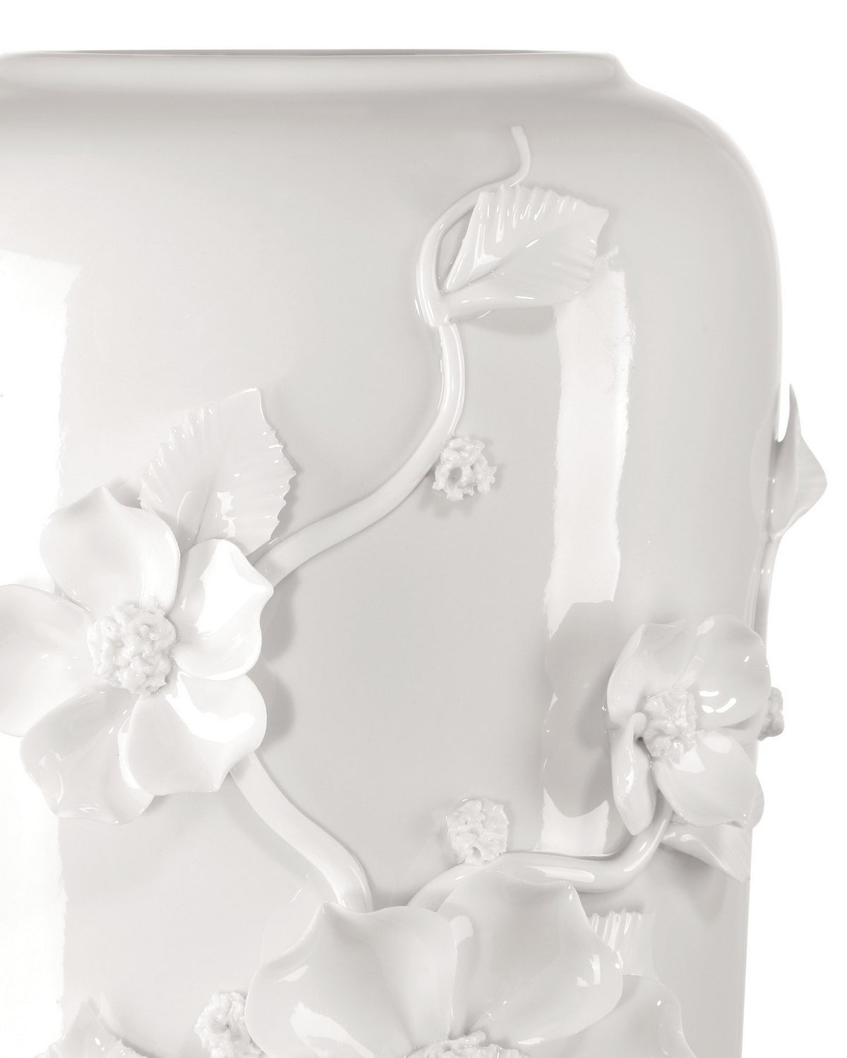 Currey and Company 1200-0984 Flower Maria Vase in White