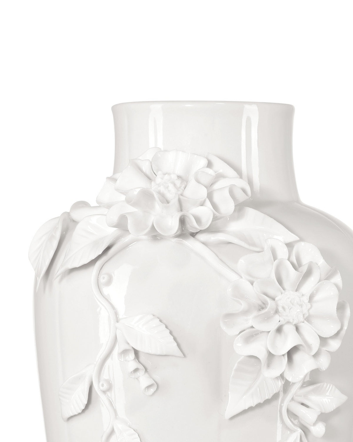Currey and Company 1200-0985 Flower Maria Vase in White