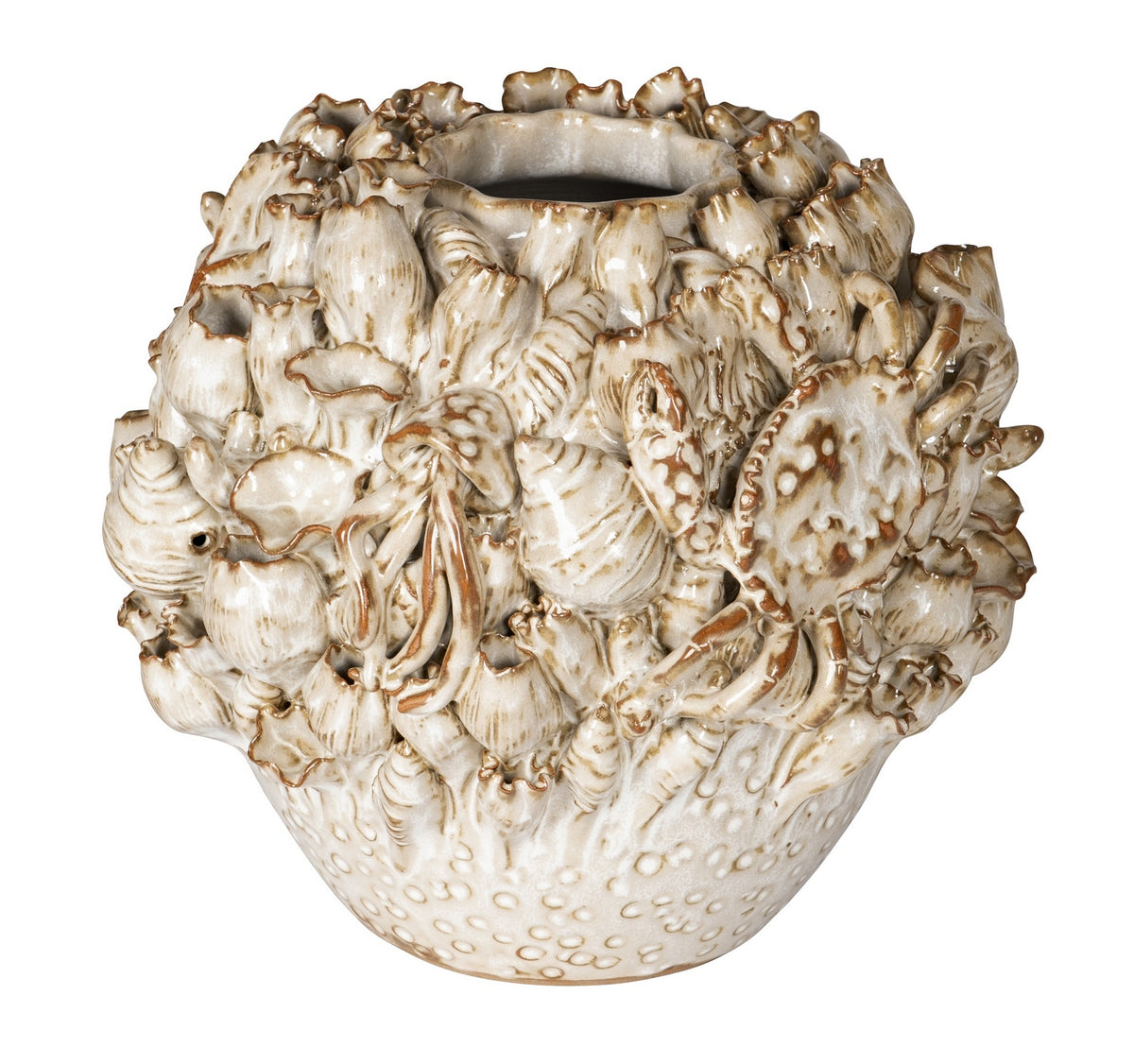 Vase Tidal Currey and Company 1200-1052 en blanc laiteux