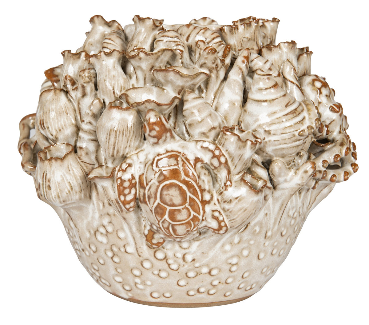 Vase Tidal Currey and Company 1200-1053 en blanc laiteux