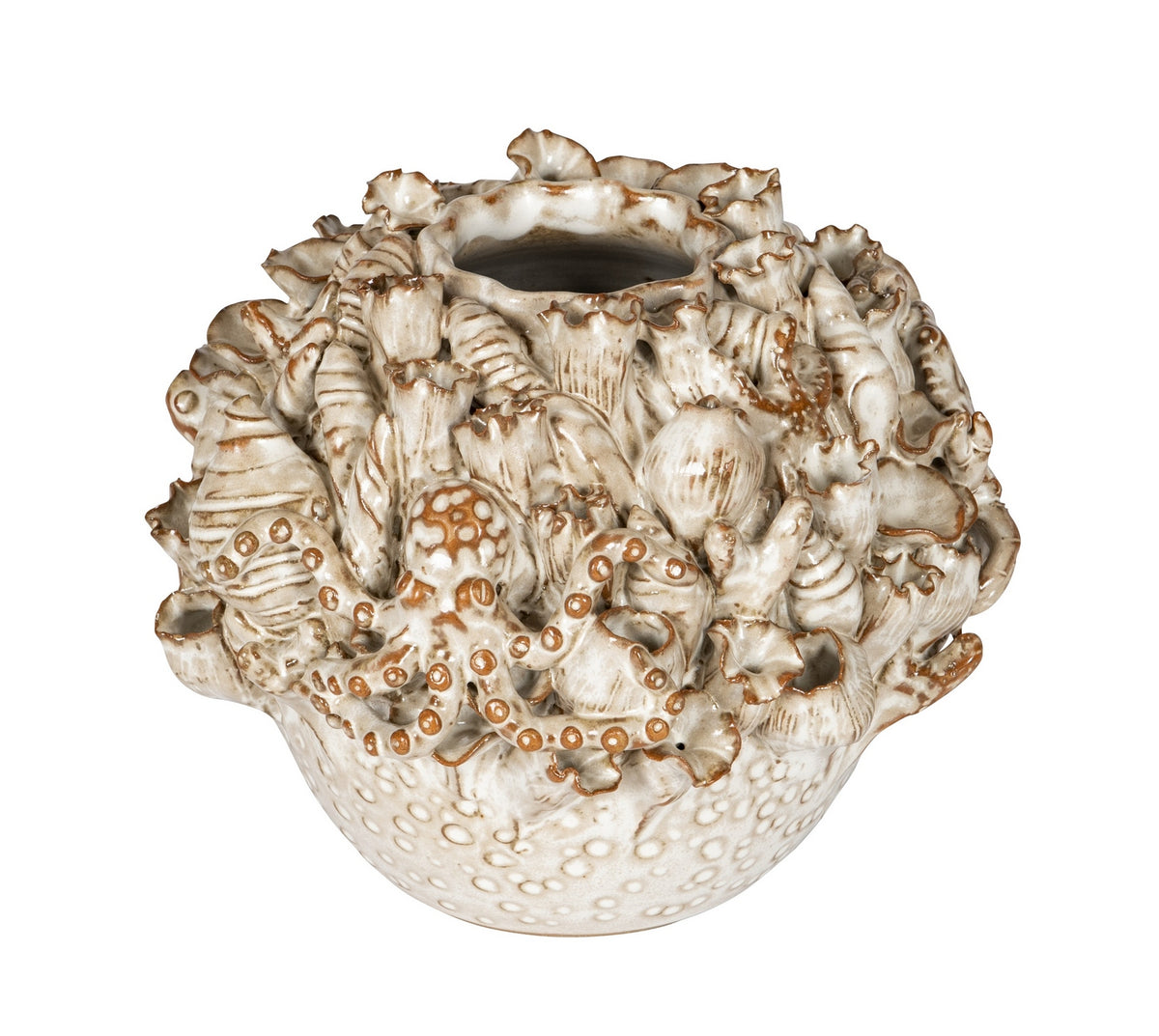 Vase Tidal Currey and Company 1200-1053 en blanc laiteux