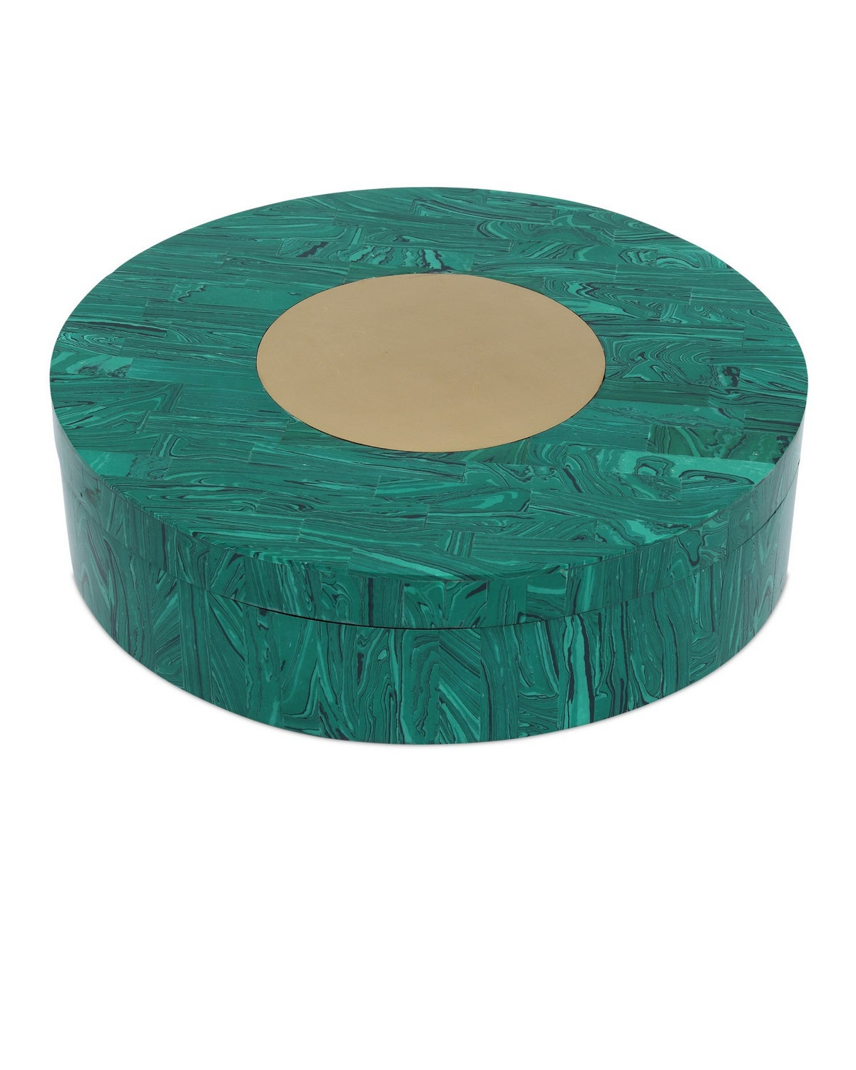 Currey and Company 1200-1061 Transformation Box in Marbled Green/Brushed Brass