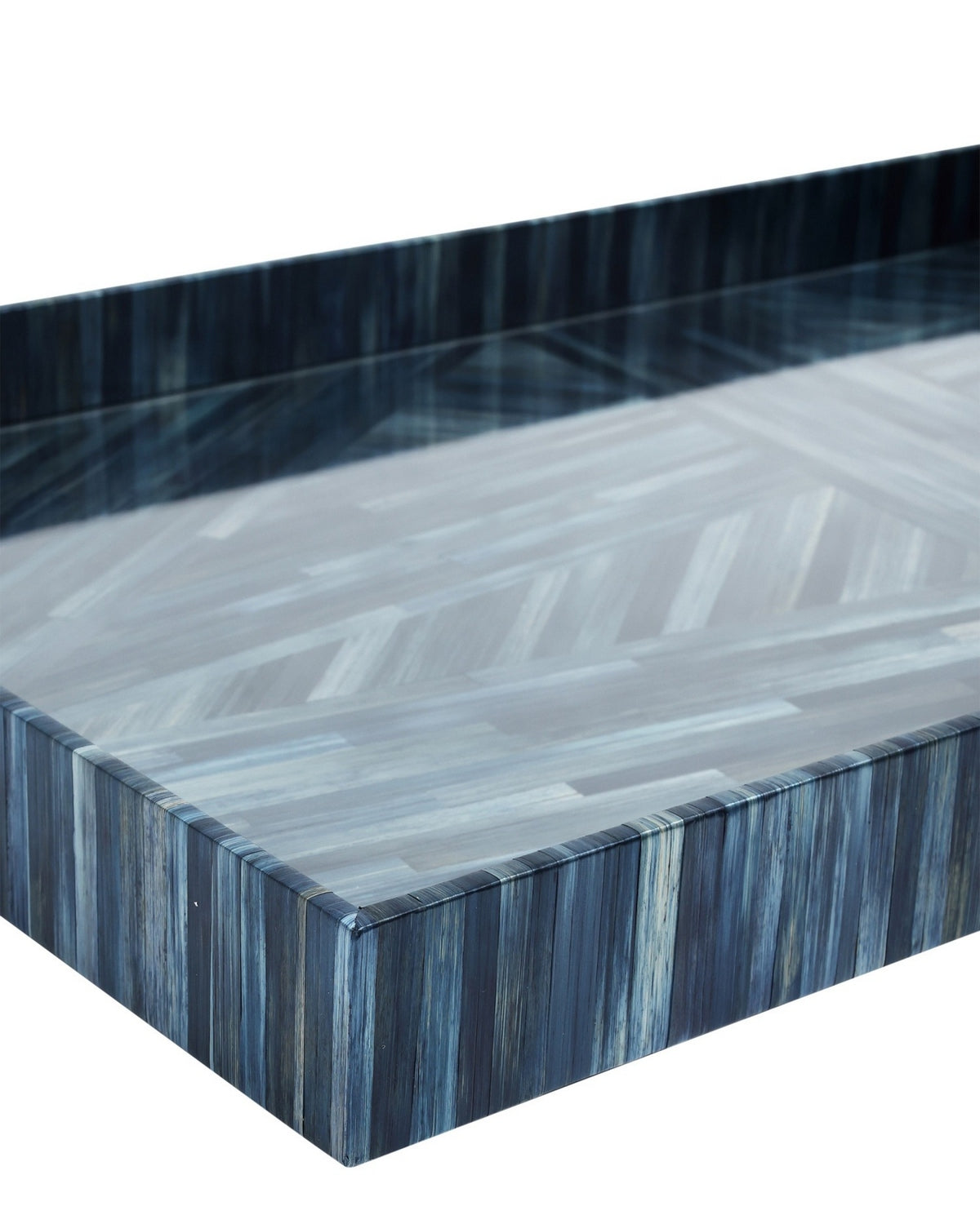 Currey and Company 1200-1068 Winter Harvest Tray Set of 2 in Blue