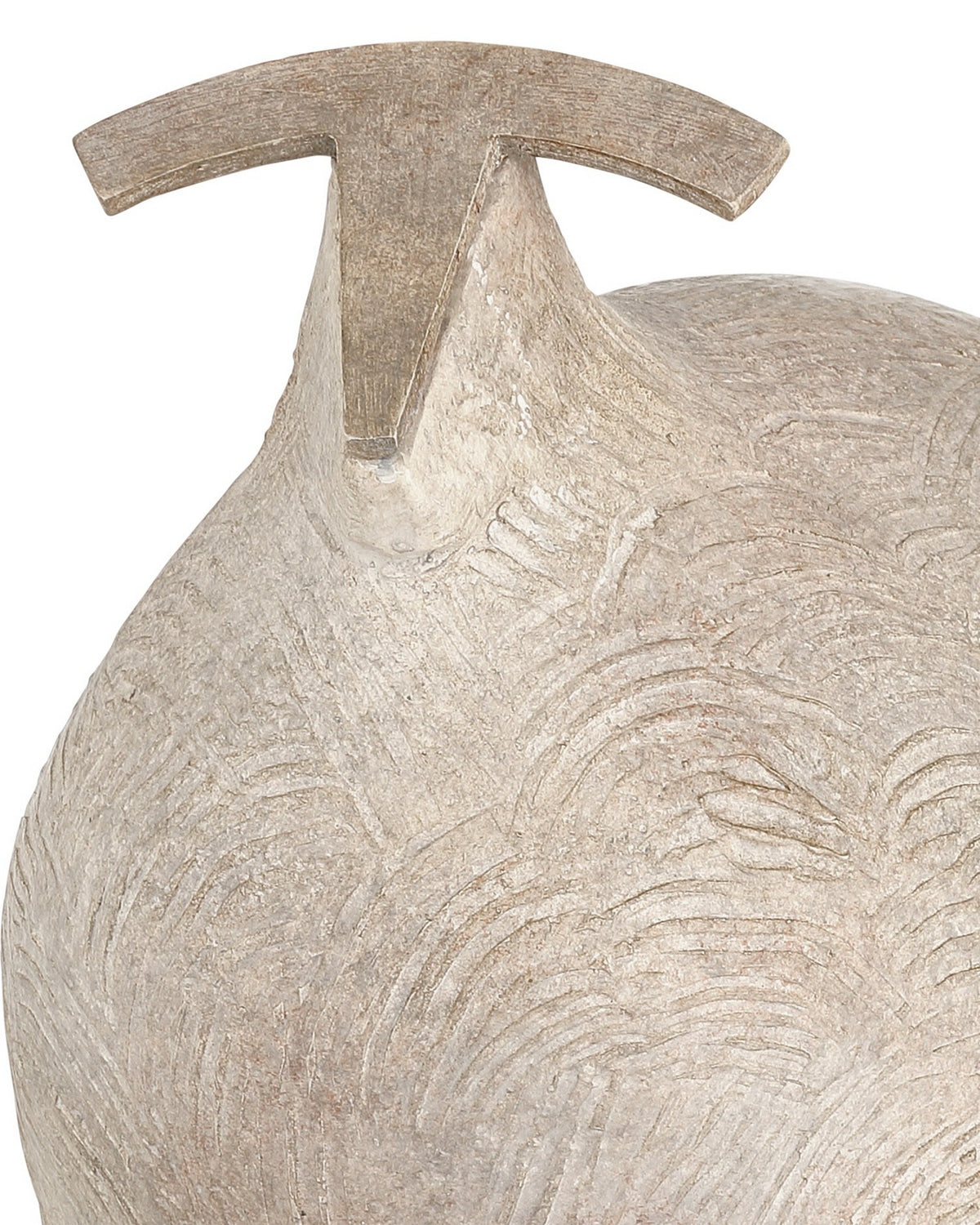 Currey and Company 1200-1073 Ancient Ram Sculpture in Beige/Black