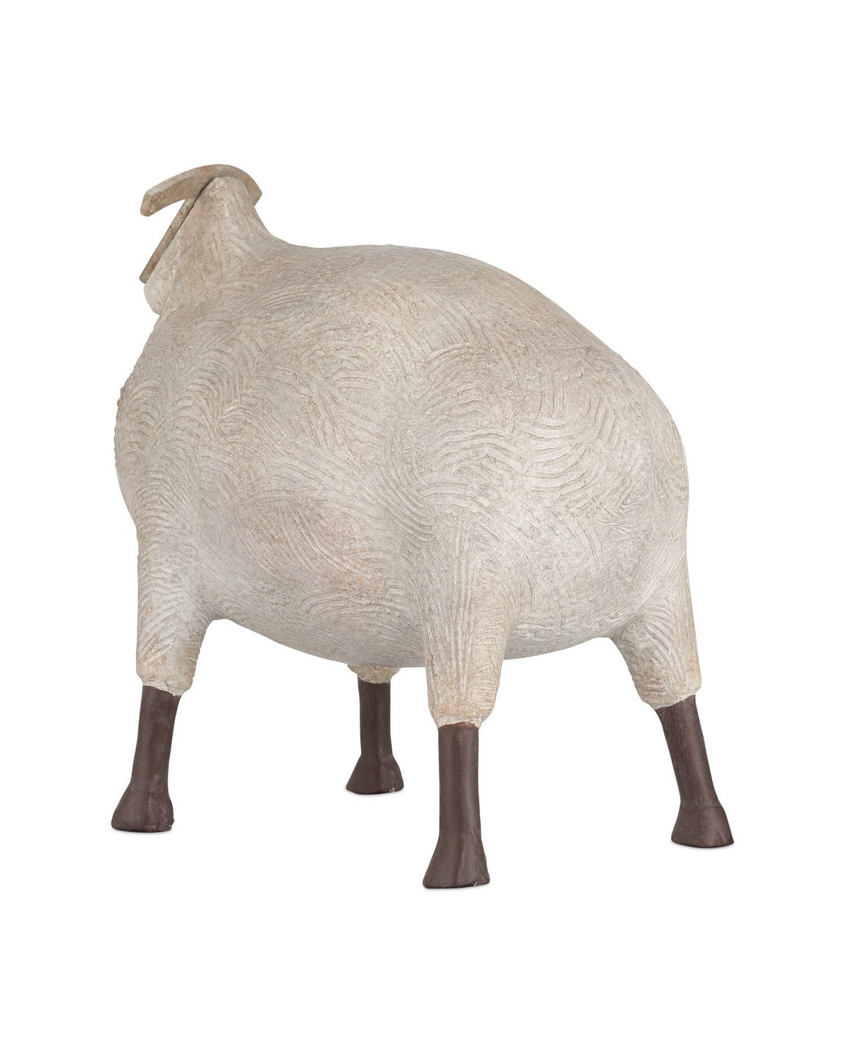 Currey and Company 1200-1073 Ancient Ram Sculpture in Beige/Black