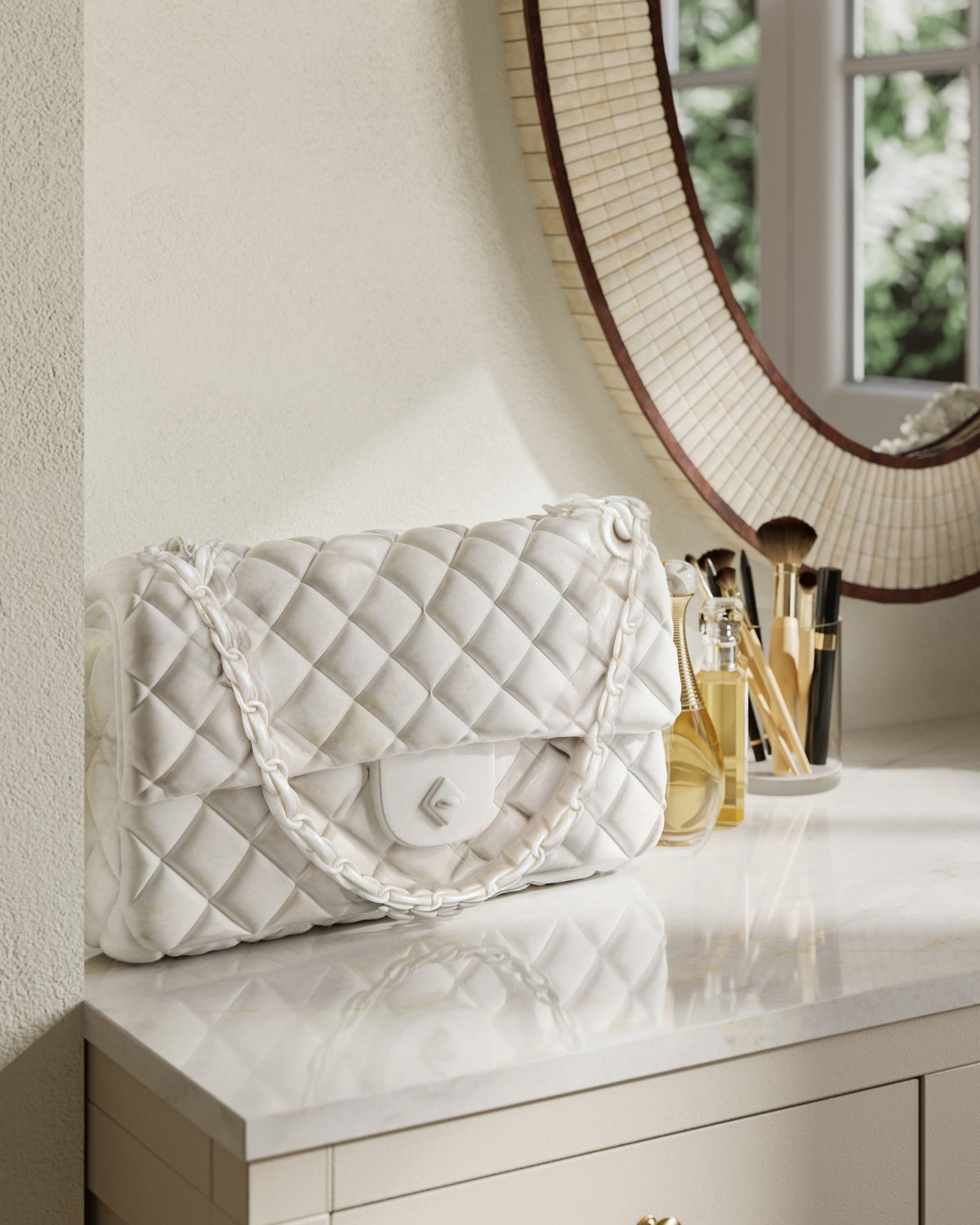 Currey and Company 1200-1077 La Gabrielle en blanc