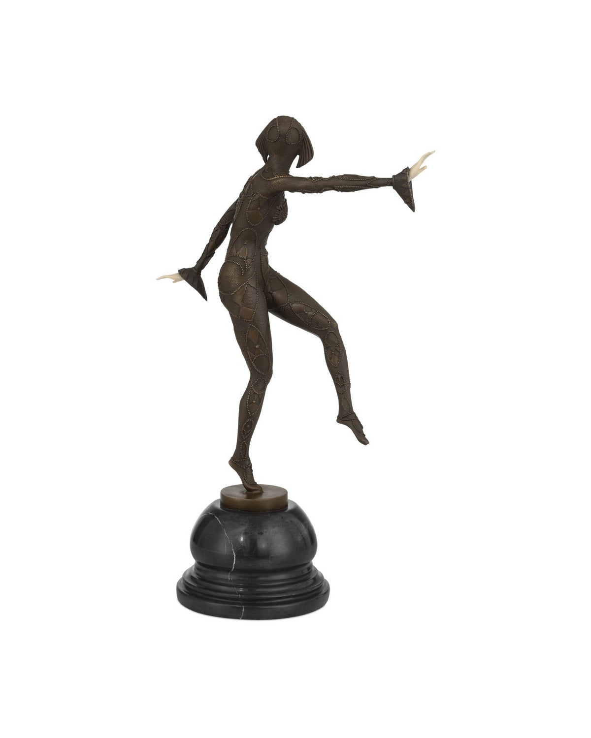 Sculpture Zanni de Currey and Company 1200-1081 en noir et crème