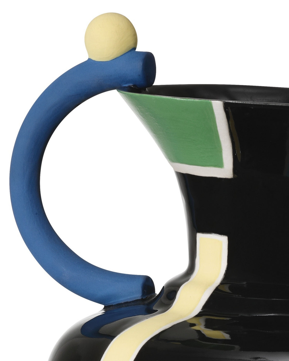 Currey and Company 1200-1092 Fauvist Vase in Black/Green/Red/Yellow/Orange