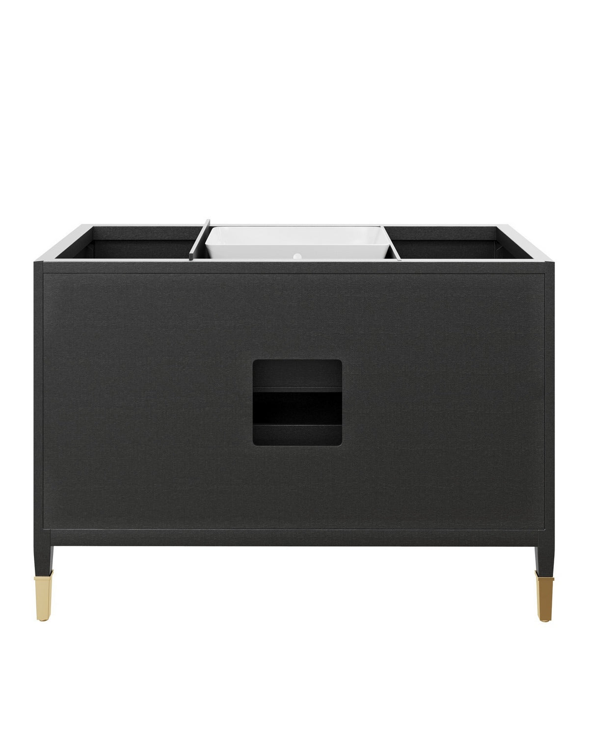 Meuble-lavabo Currey and Company 3800-0020 Verona 48" avec lavabo rectangulaire encastré, coloris noir/naturel/blanc/champagne
