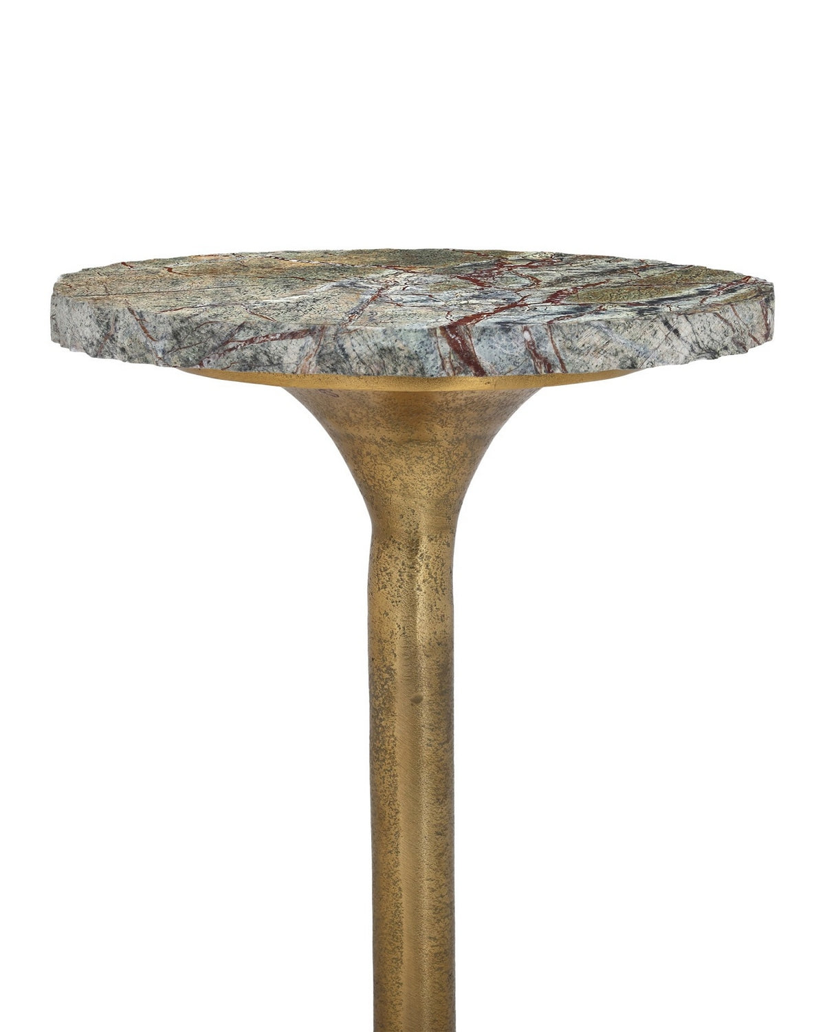 Table d'appoint Currey and Company 4000-0250 Wilderness en laiton antique/naturel