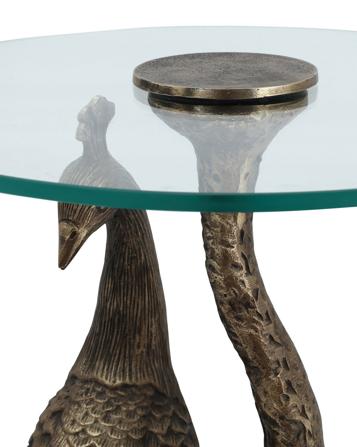 Currey and Company 4000-0255 Paonne Accent Table in Antique Gold/Clear