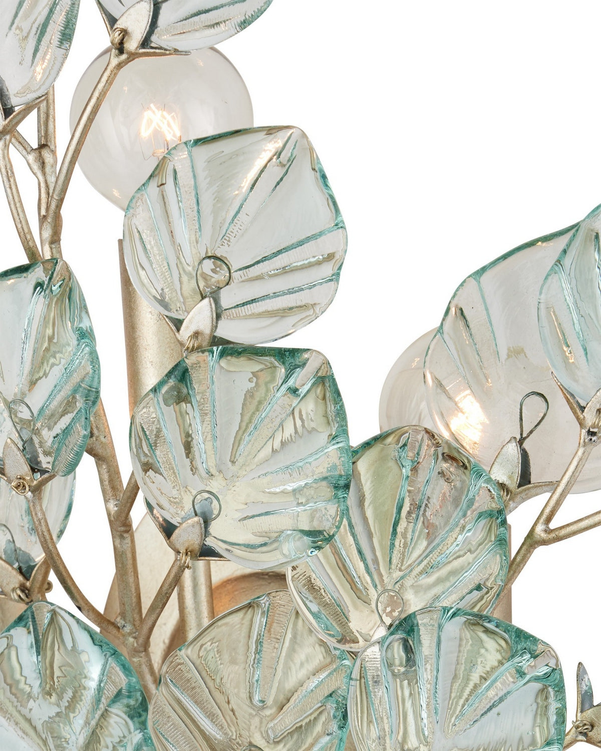 Currey and Company 5000-0290 Baobab Wall Sconce in Clear/Contemporary Silver Leaf/Contemporary Silver