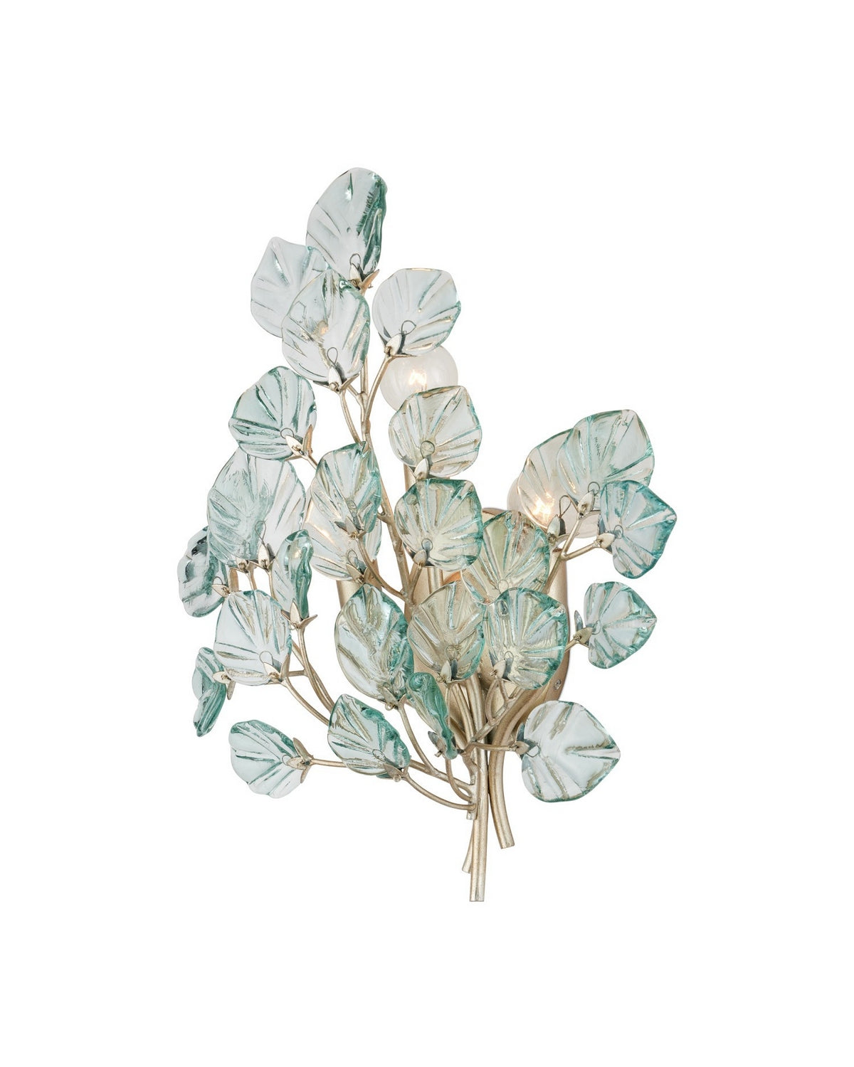 Currey and Company 5000-0290 Baobab Wall Sconce in Clear/Contemporary Silver Leaf/Contemporary Silver