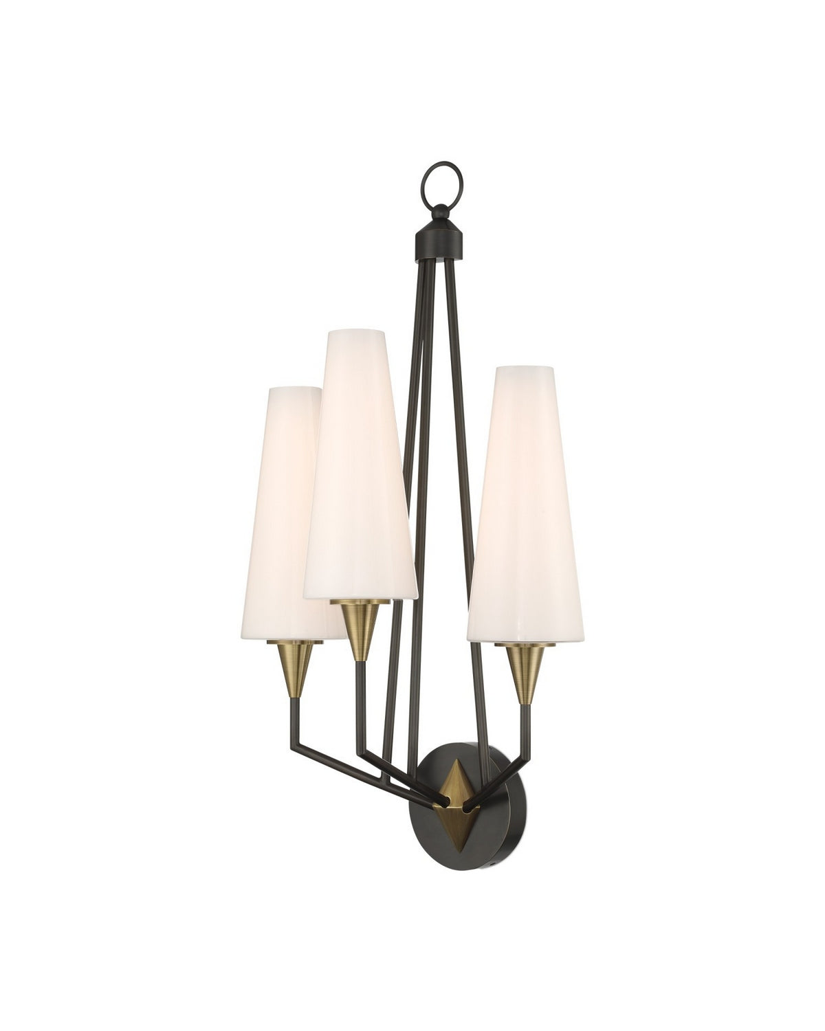 Currey and Company 5000-0303 Hennin Murale en laiton antique poli/bronze huilé
