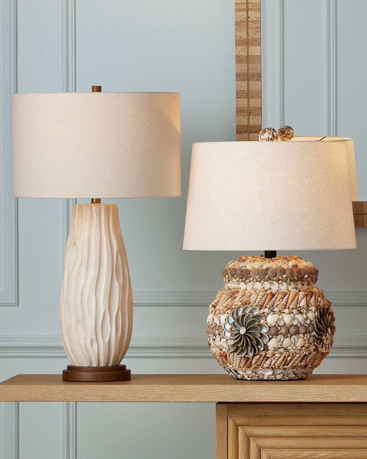 Currey and Company 6000-1055 Paysage marin Lampe de table en naturel