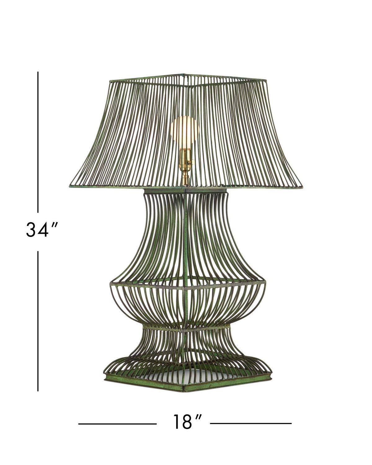 Currey and Company 6000-1062 Tuteurs Lampe de table en vert vieilli