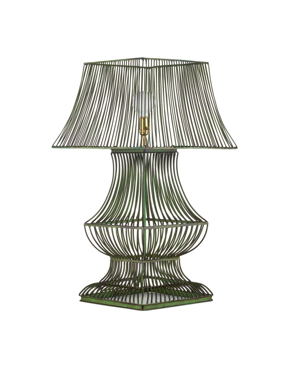 Currey and Company 6000-1062 Tuteurs Lampe de table en vert vieilli
