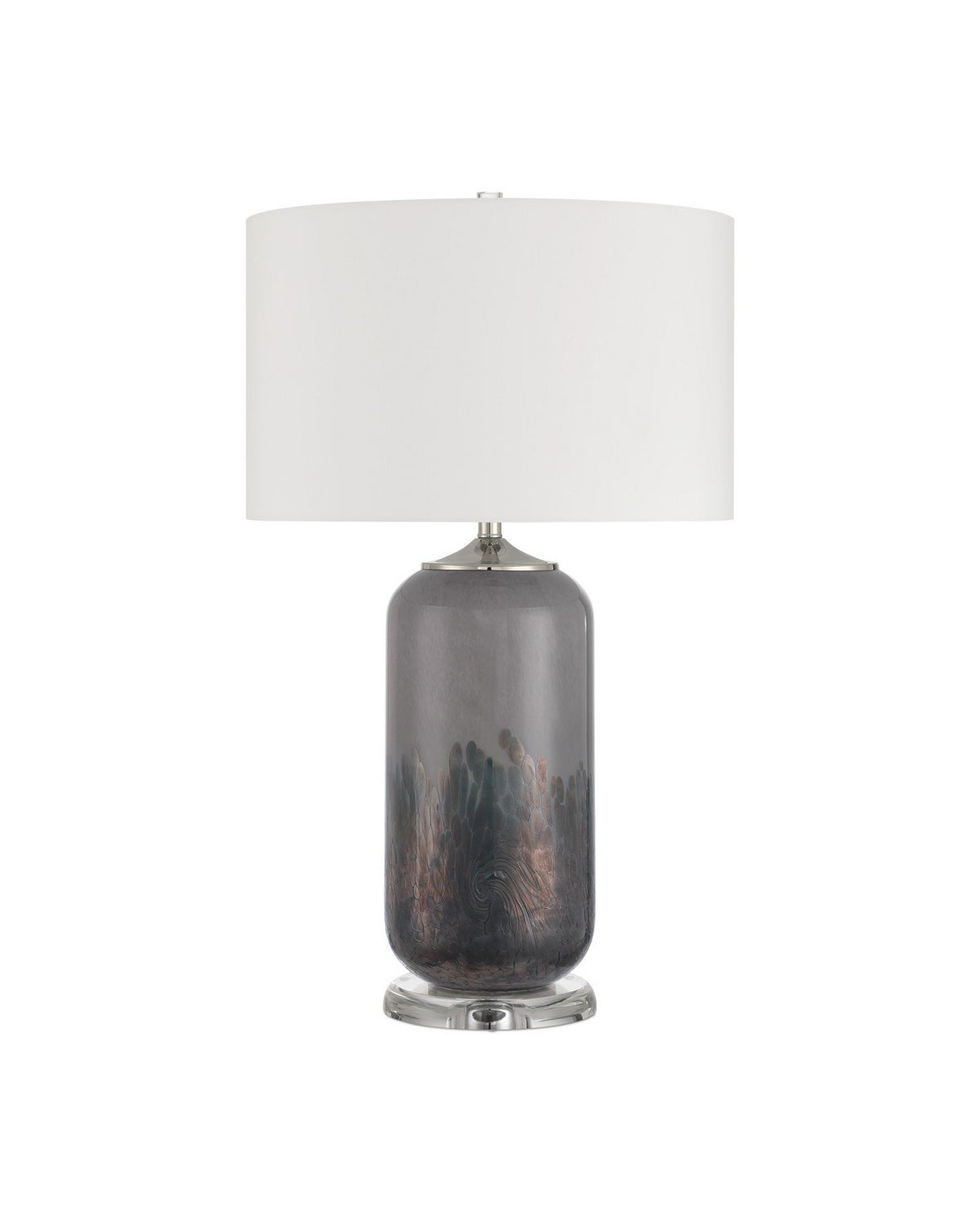 Currey and Company 6000-1071 Lewes Lampe de table en nickel gris/transparent/poli