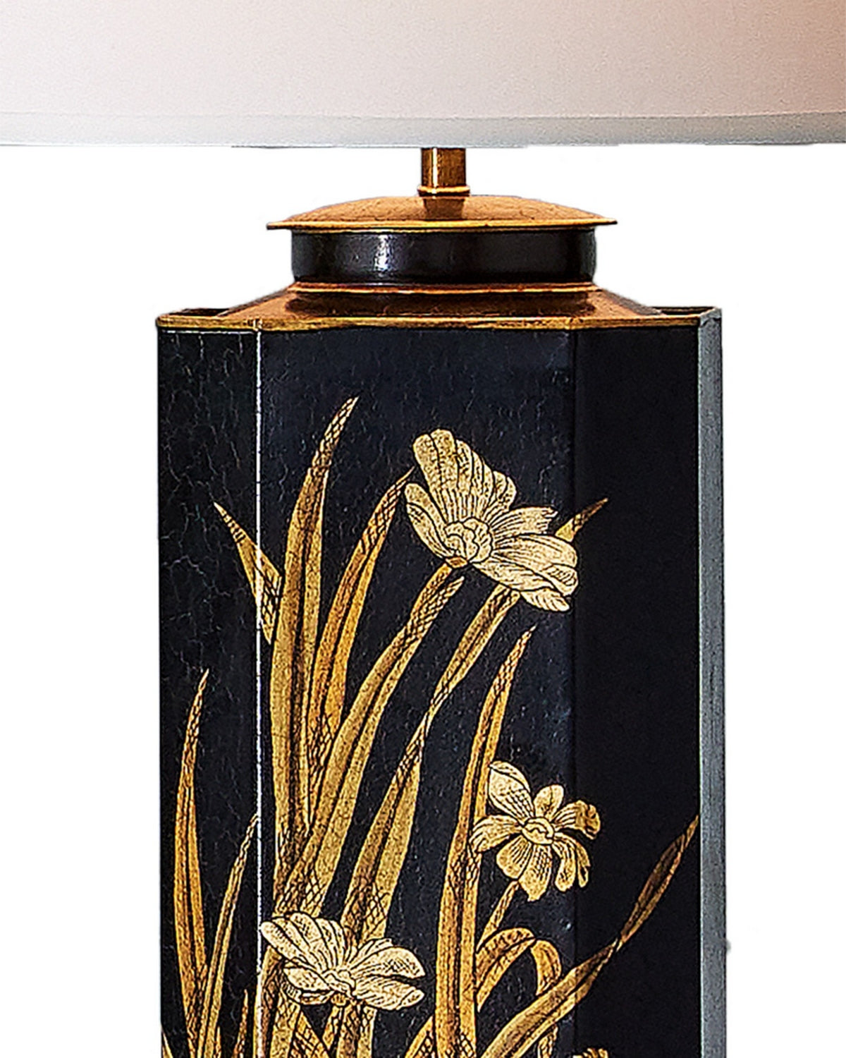 Currey and Company 6000-1075 Glasshouse Tole Table Lamp in Black/Gold