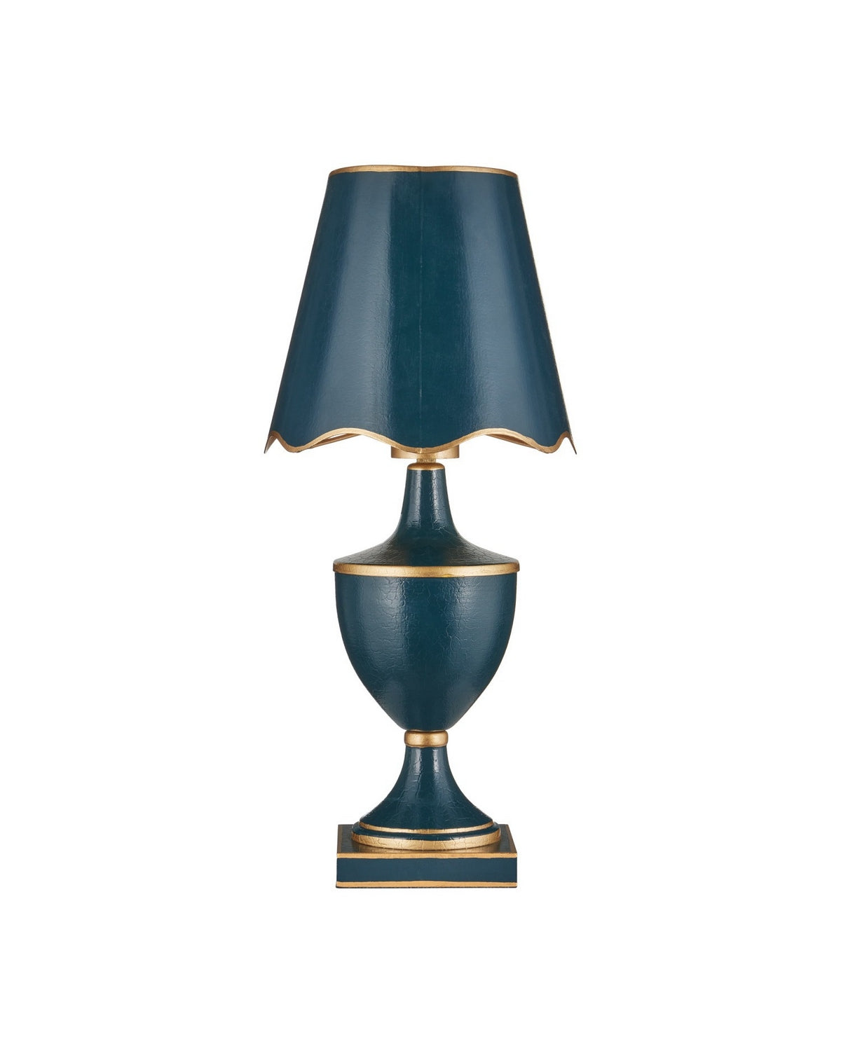 Carnet de voyage sans fil Currey and Company 6700-0016 Lampe de table bleu marine/or