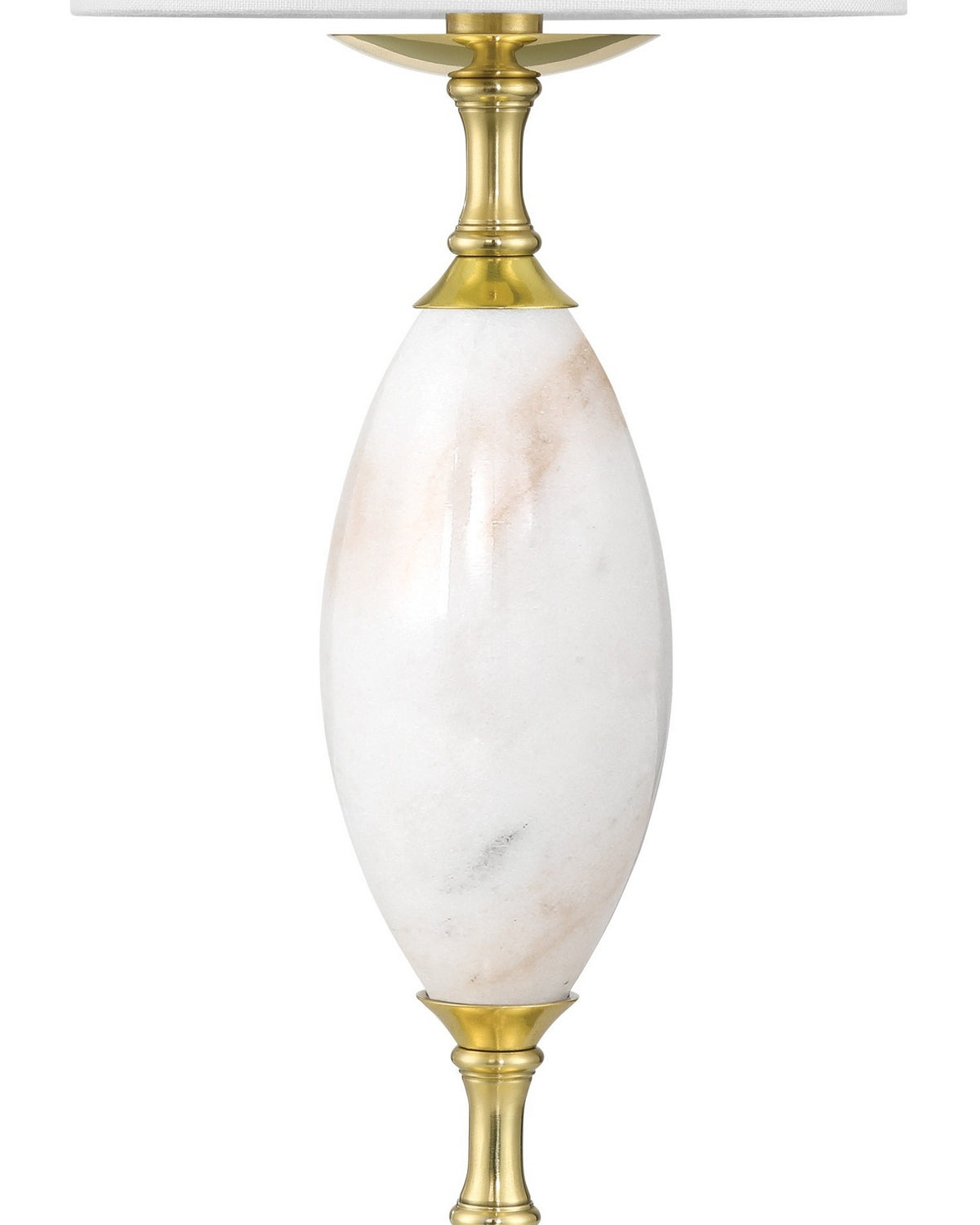 Currey and Company 6700-0021 Marche sans fil Lampe de table en blanc/laiton