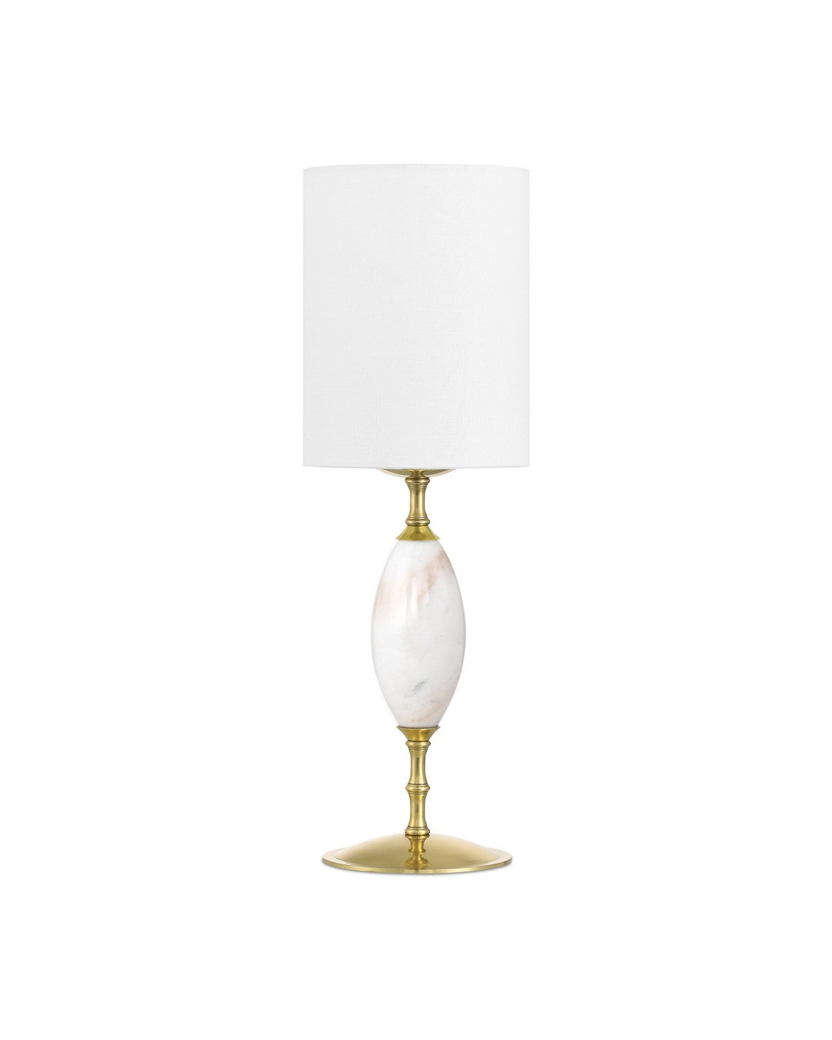 Currey and Company 6700-0021 Marche sans fil Lampe de table en blanc/laiton