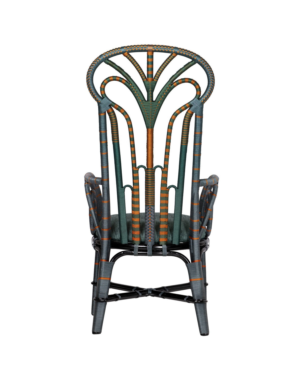 Fauteuil trône Benin Currey and Company 7000-1052, vert/orange