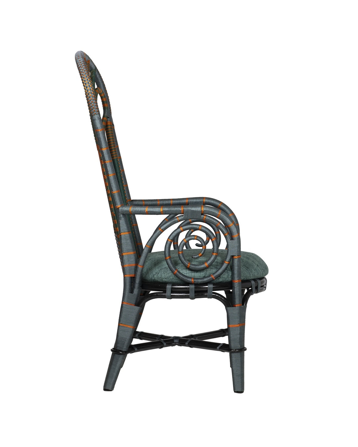 Fauteuil trône Benin Currey and Company 7000-1052, vert/orange
