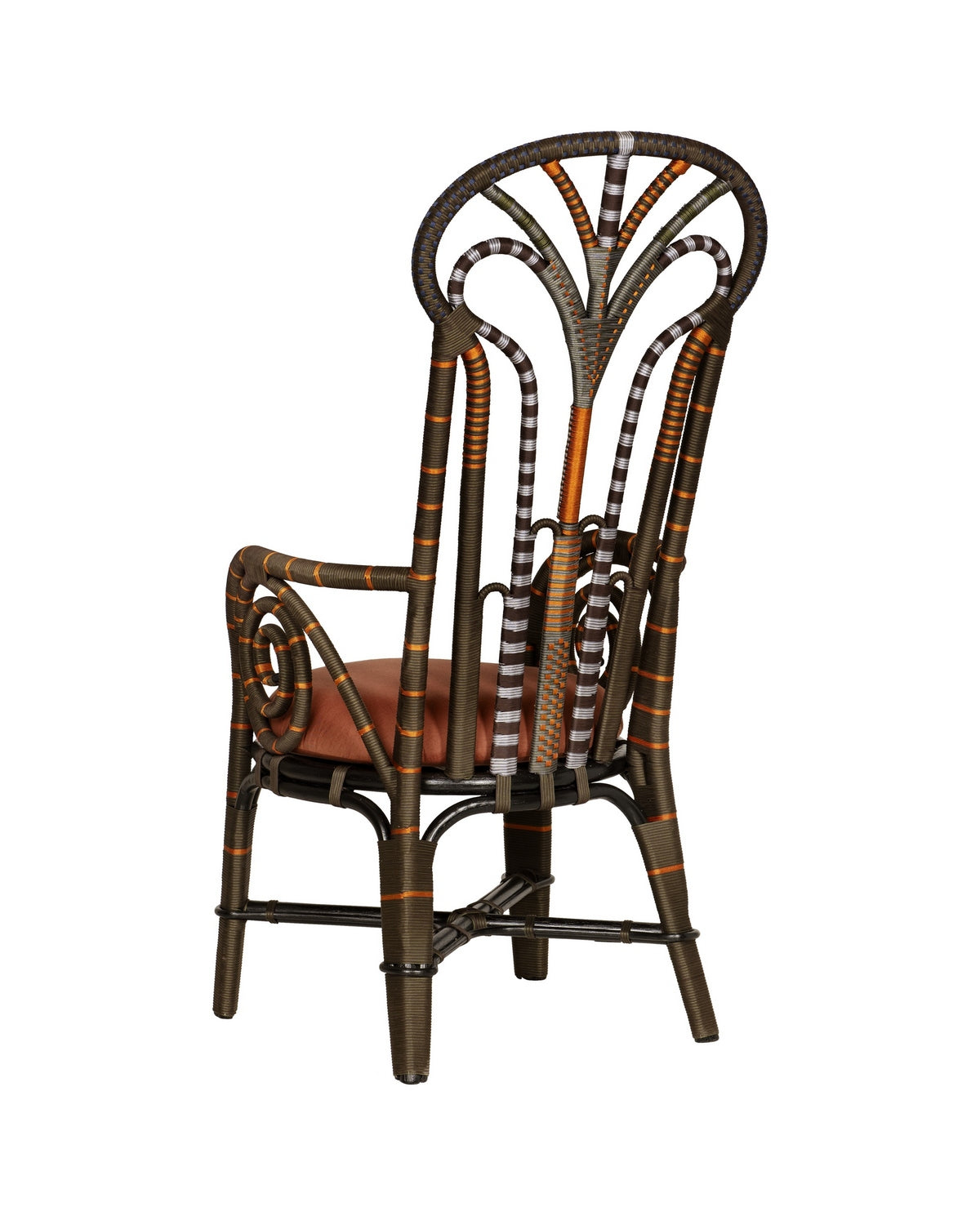 Fauteuil trône Benin Currey and Company 7000-1062, marron/orange