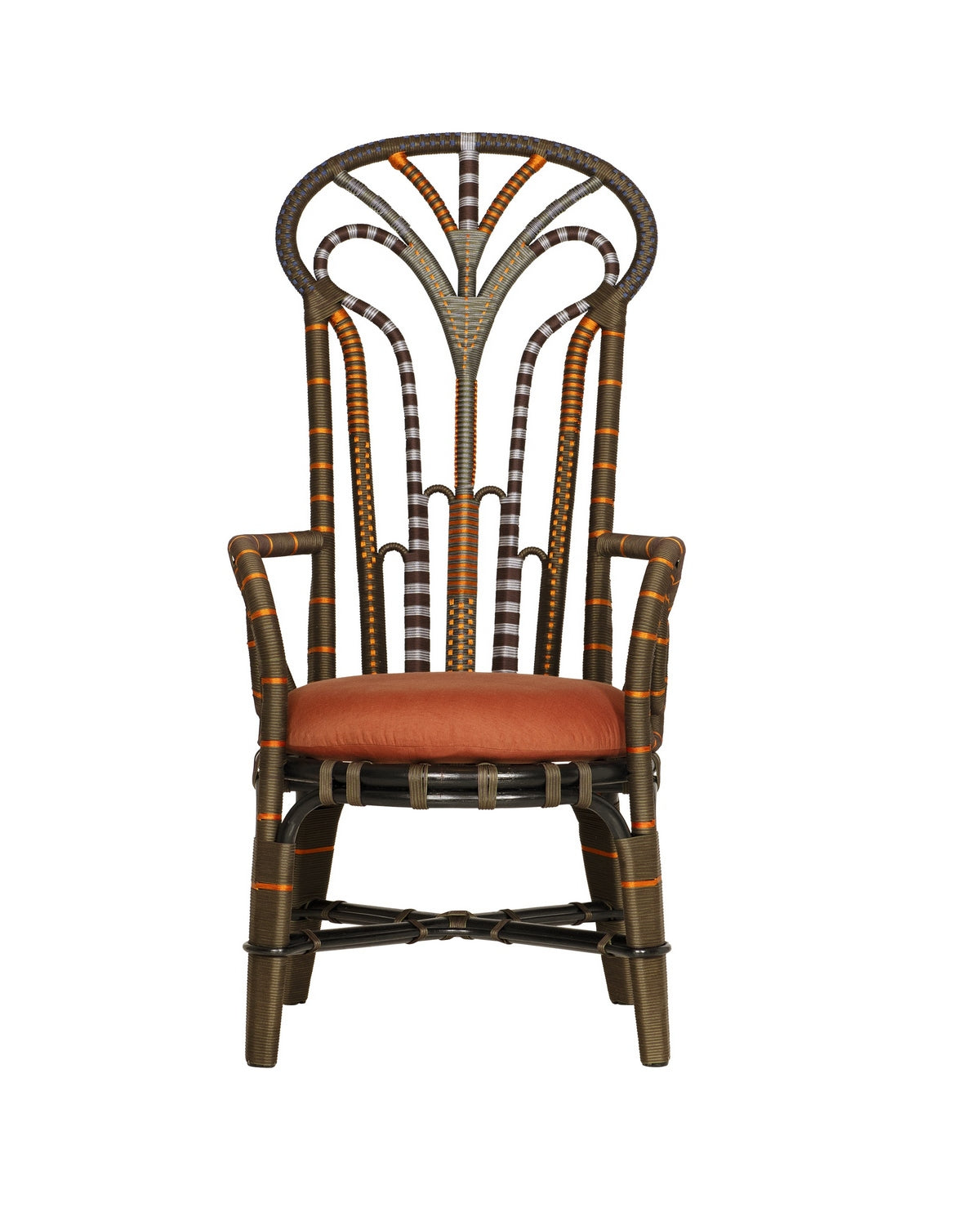 Fauteuil trône Benin Currey and Company 7000-1062, marron/orange