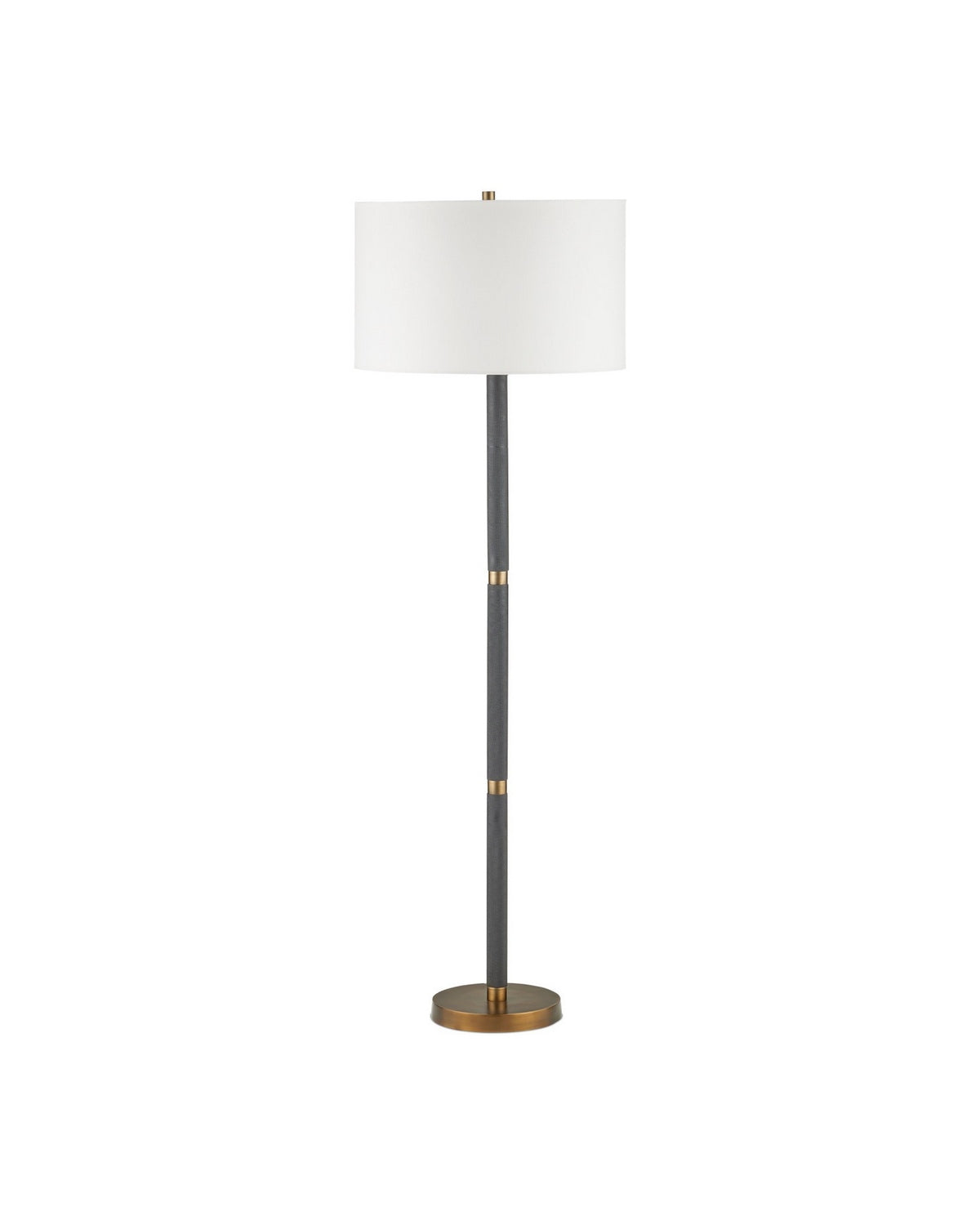 Lampadaire Gavin de Currey and Company (réf. 8000-0181), en laiton noir antique/mat.