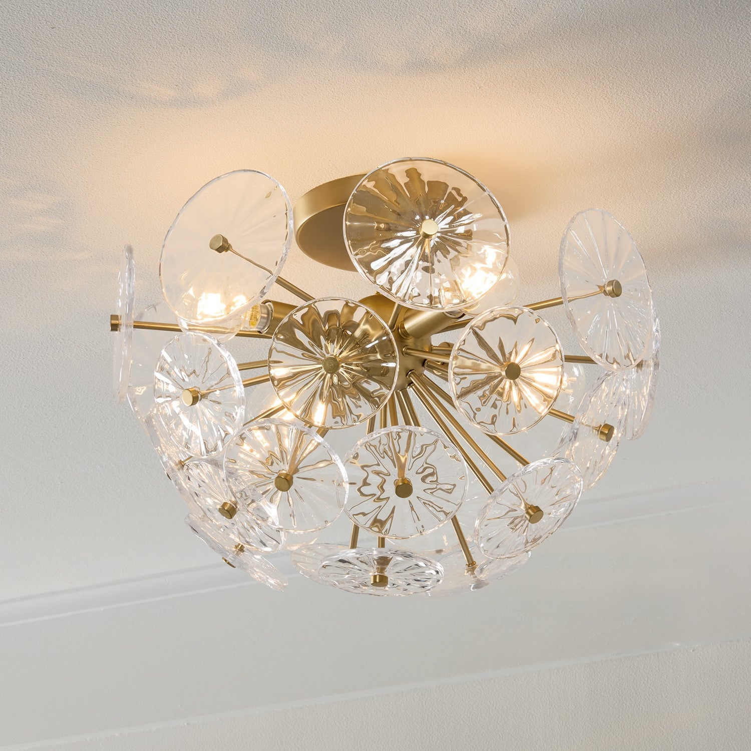 Éclairage Capital - 257841MA - Semi-remorque à quatre lampes Plafonnier - Emélie - Laiton mat