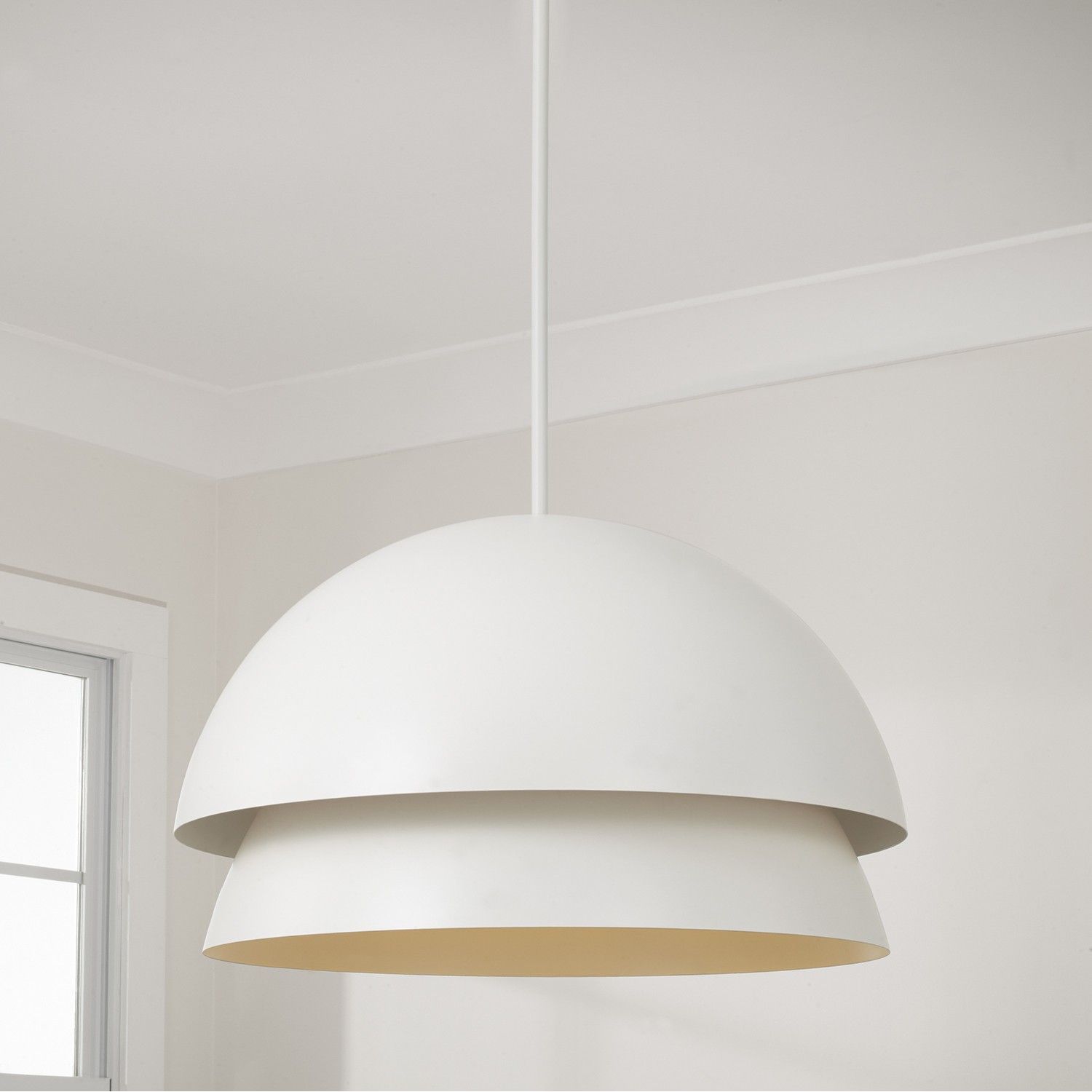 Éclairage Capital - 359212WE - Une lampe Suspension - Jensen - Blanc mat