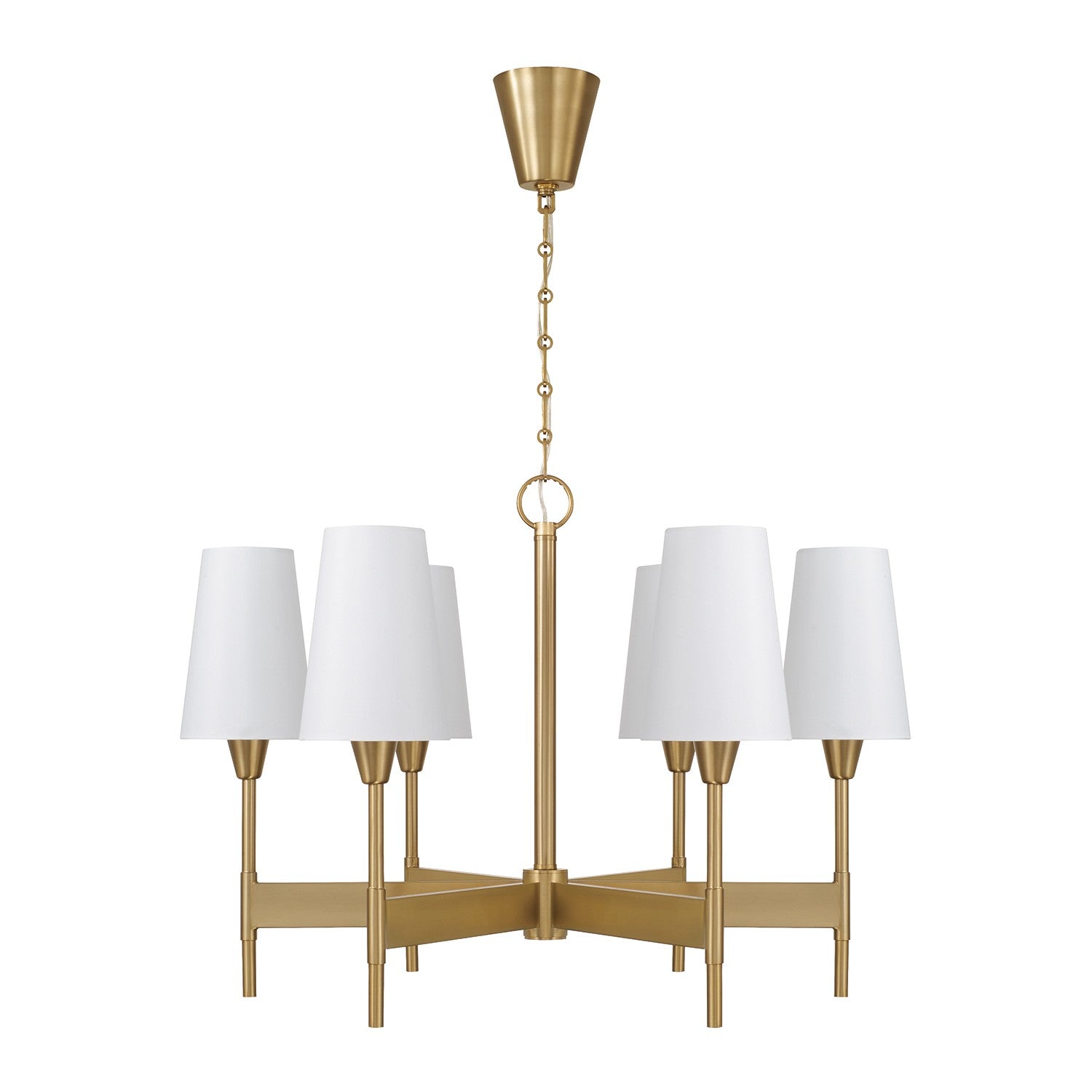 Éclairage Capital - 460861AD-718 - Six lampes Suspendu - Leland - Laiton vieilli