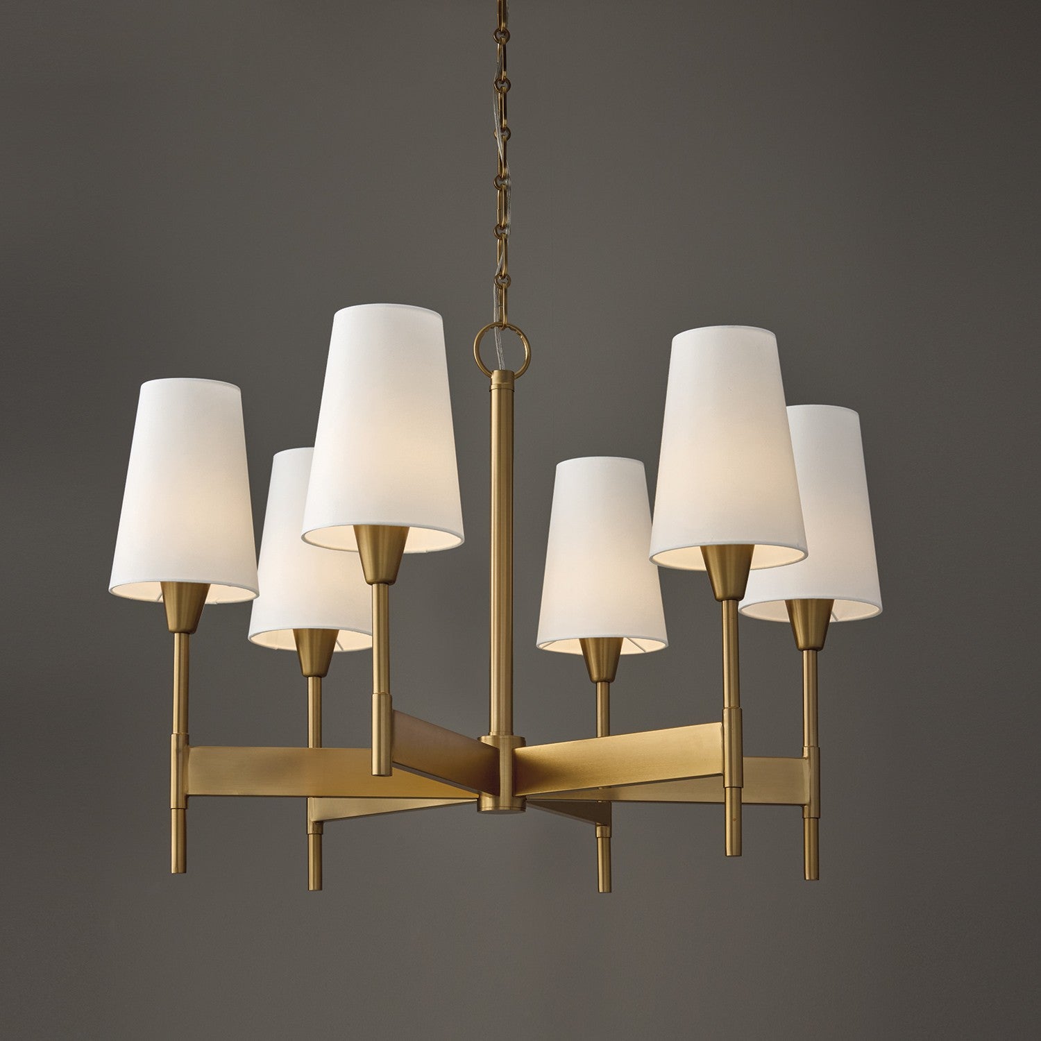 Éclairage Capital - 460861AD-718 - Six lampes Suspendu - Leland - Laiton vieilli