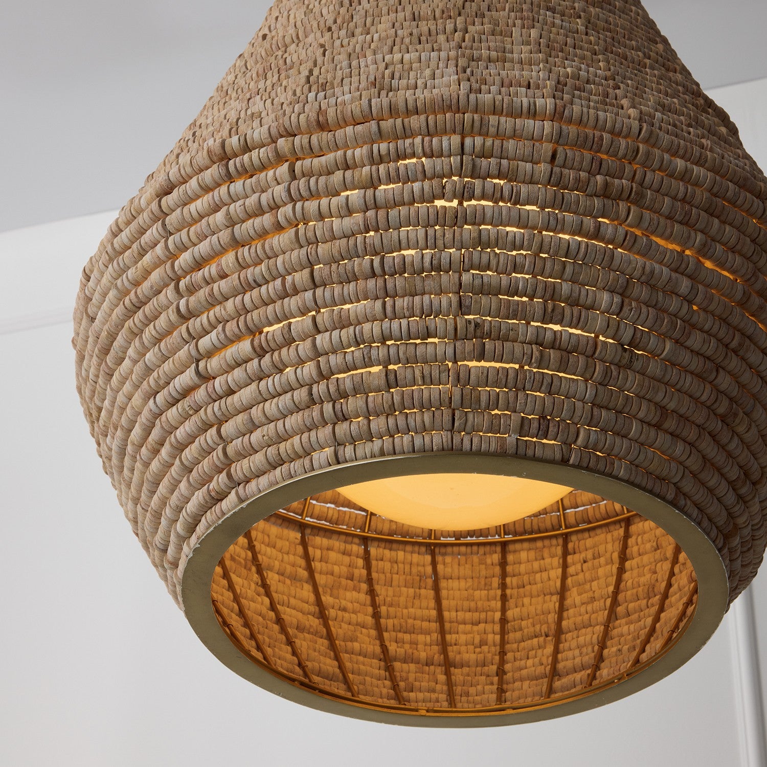 Éclairage Capital - 359712LFB - Une lampe Suspension - Morada - Fauve clair et laiton mat