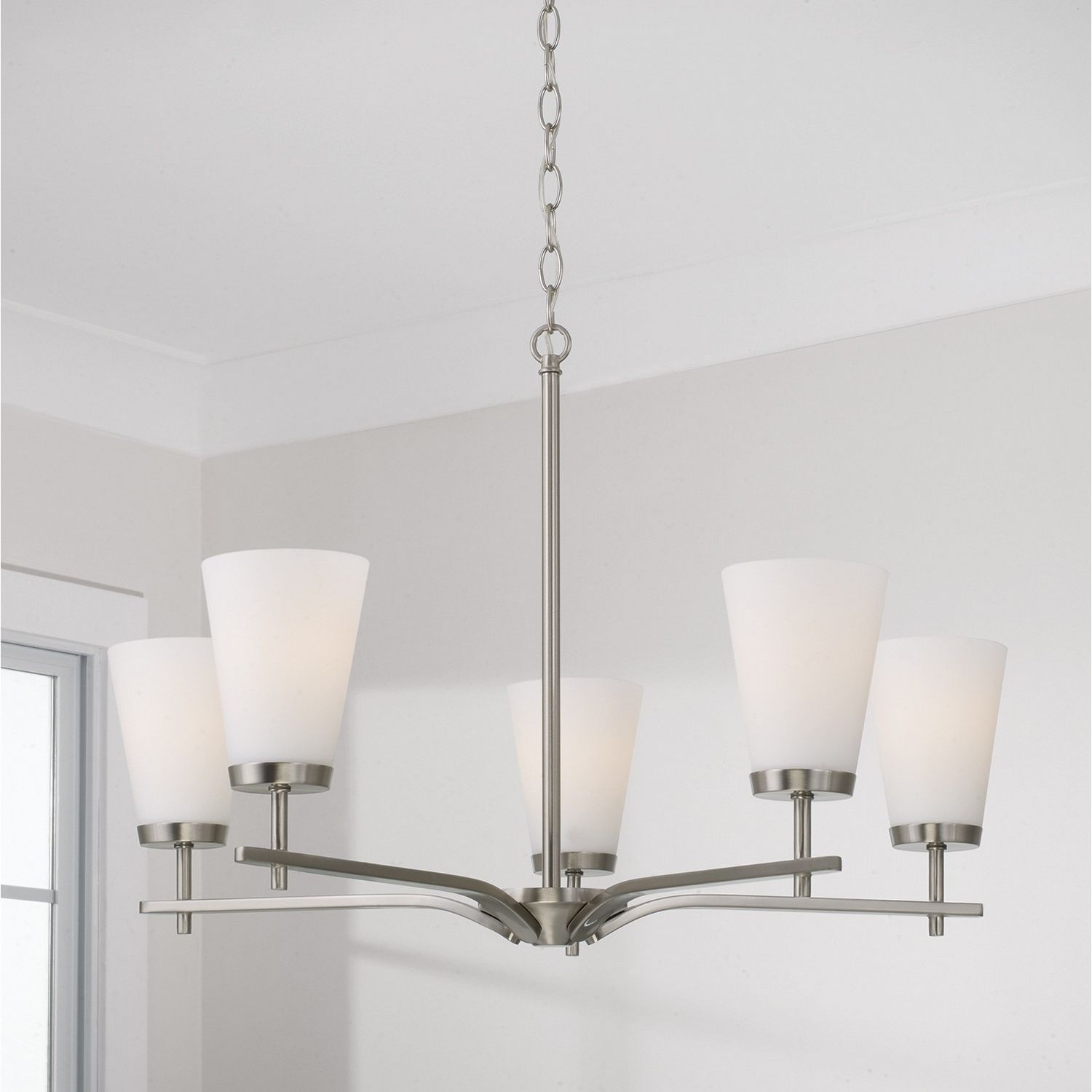 Éclairage Capital - 461051BN-660 - Cinq lampes Suspendu - Drake - Nickel brossé