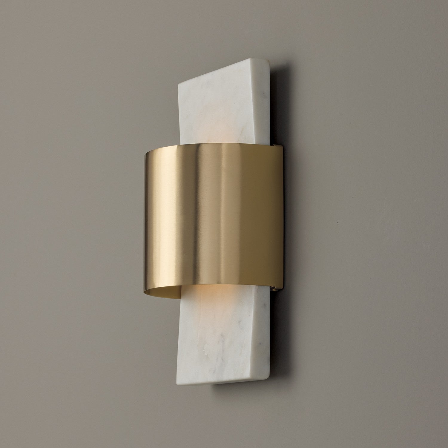 Éclairage Capital - 660111WMB - LED Murale - Sidney - Marbre blanc et laiton mat