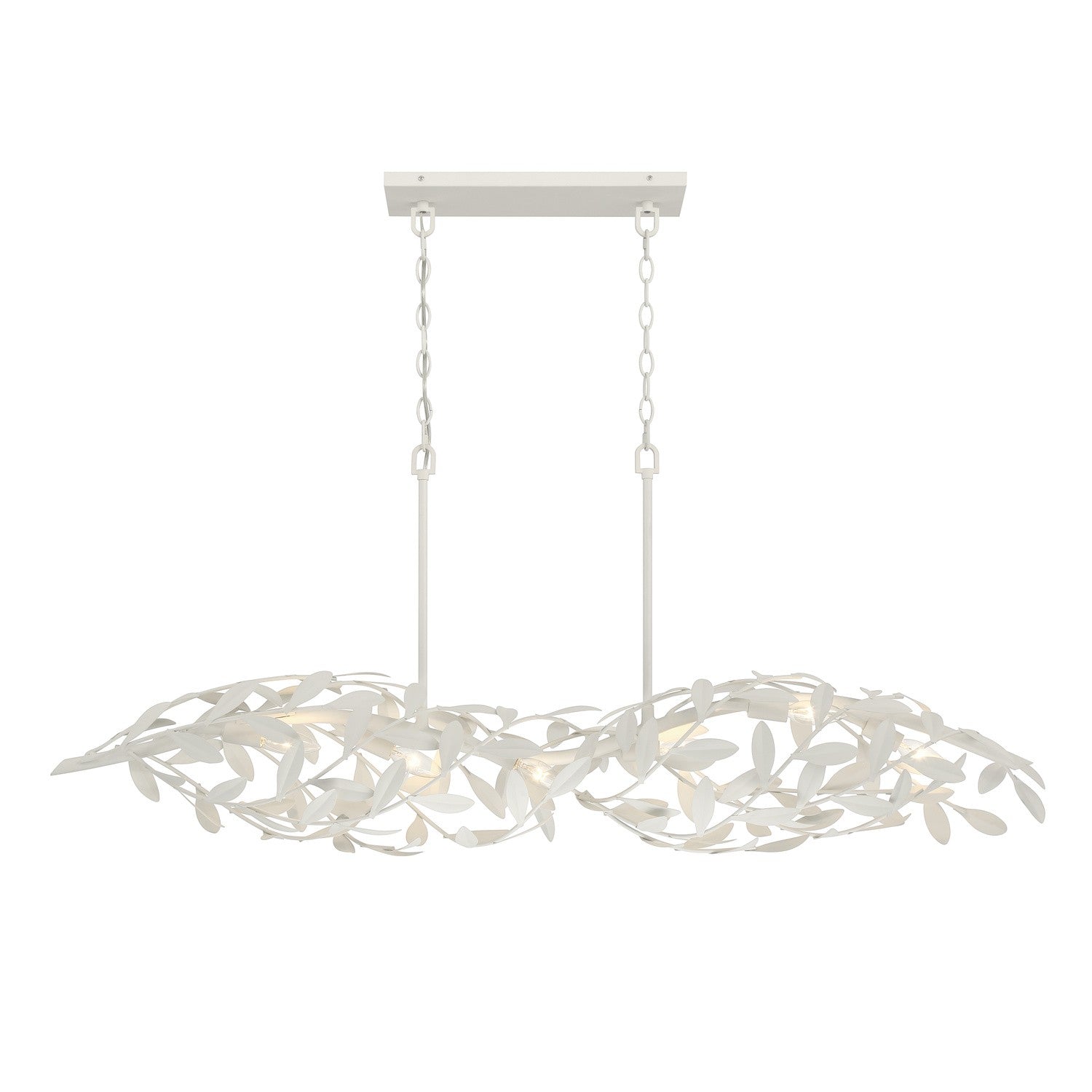 Crystorama - 567-MT - Six Light Linear Chandelier - Broche - Matte White