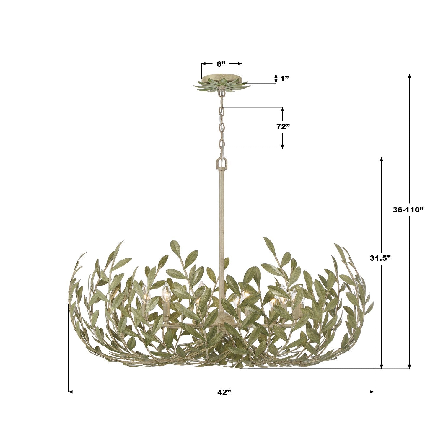 Crystorama - 569-CT - 12 Light Chandelier - Broche - Champagne Green Tea
