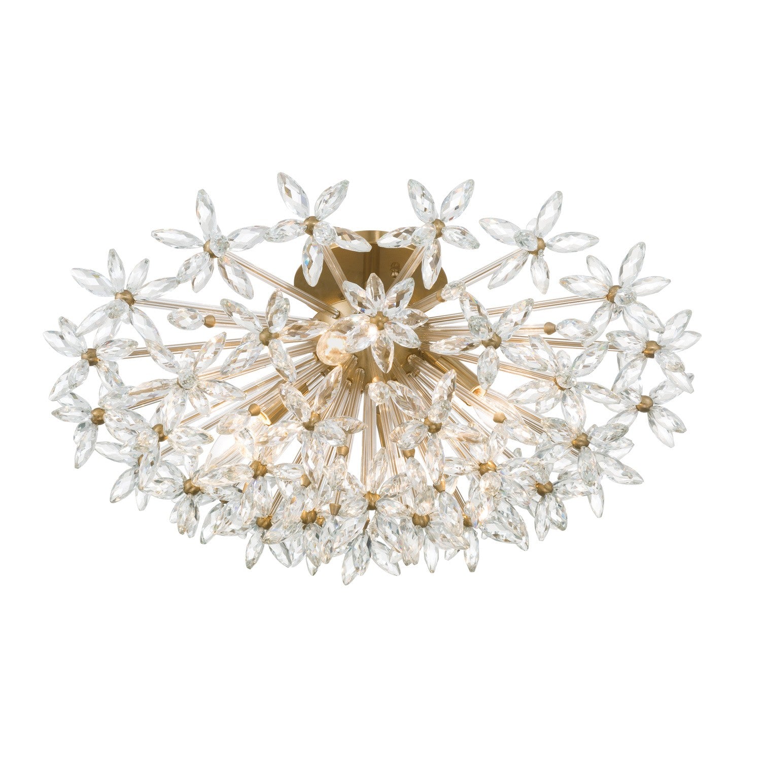 Crystorama - ADL-500-AG-CL - Four Light Semi Flush Mount - Adley - Aged Brass