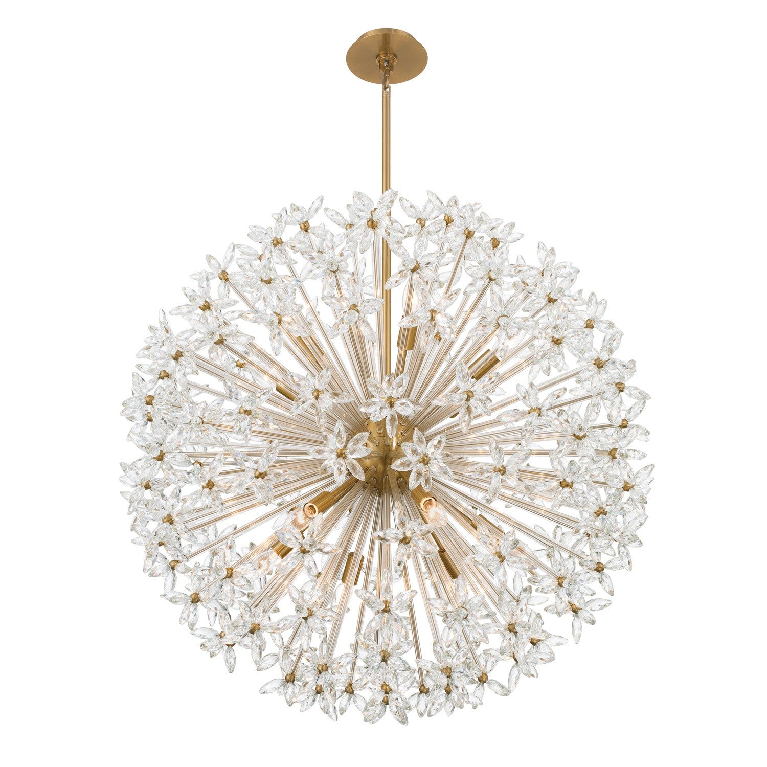 Crystorama - ADL-512-AG-CL - 12 Lumières Suspendu - Adley - Laiton vieilli