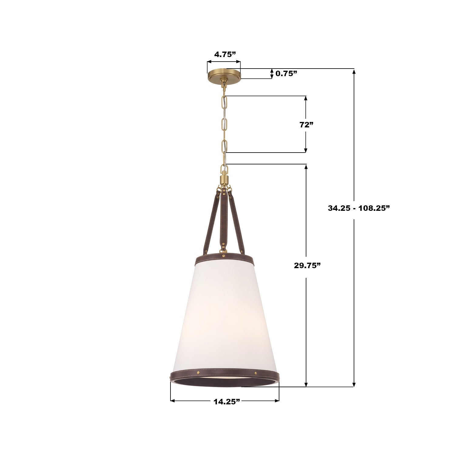 Crystorama - CAL-2404-LG - Trois lumières Suspension - Callahan - Luxe Gold