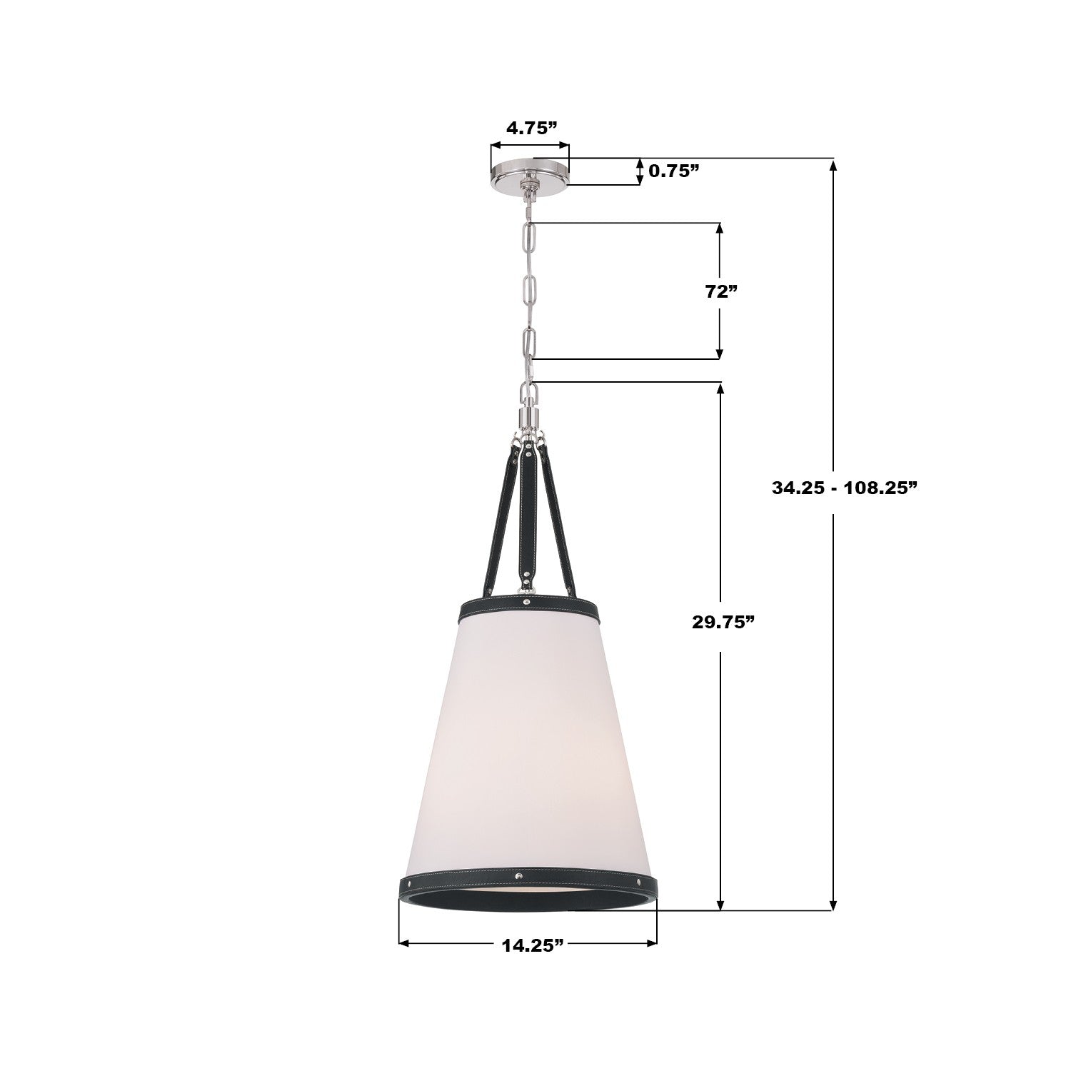 Crystorama - CAL-2404-PN - Trois lumières Suspension - Callahan - Nickel poli