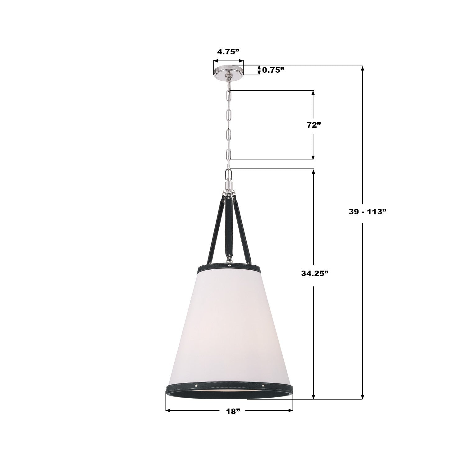 Crystorama - CAL-2405-PN - Quatre lumières Suspension - Callahan - Nickel poli