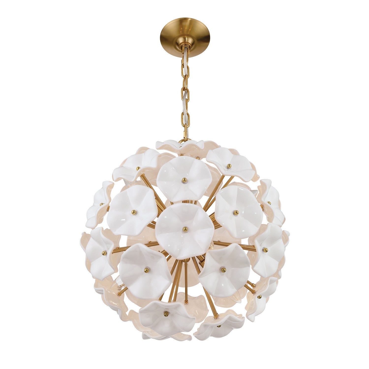 Crystorama - ESM-4005-AG-WH - Six Light Chandelier - Esme - Aged Brass