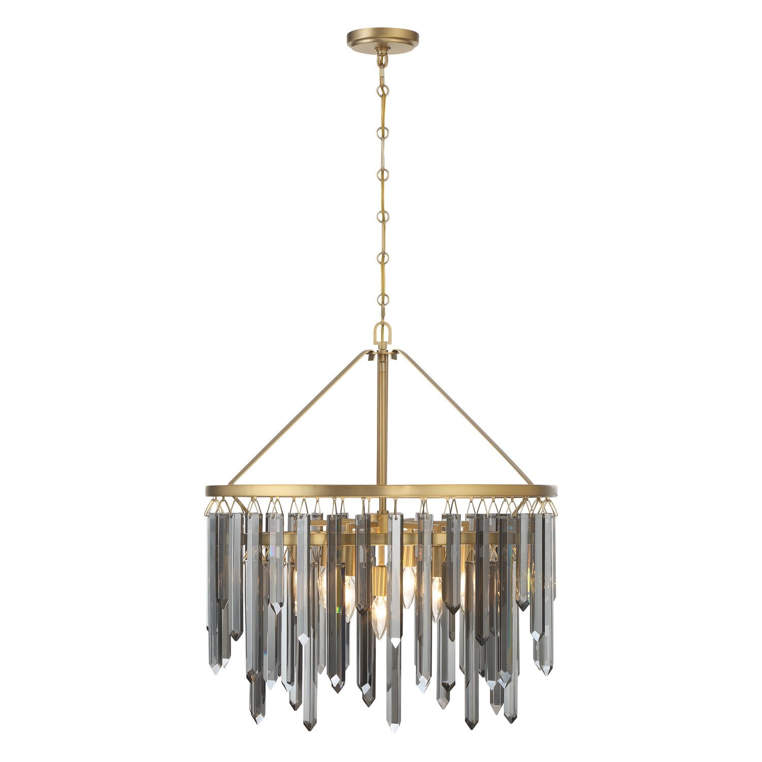 Crystorama - GEM-7004-MG-SS - Sept Lumières Suspendu - Gemma - Or moderne