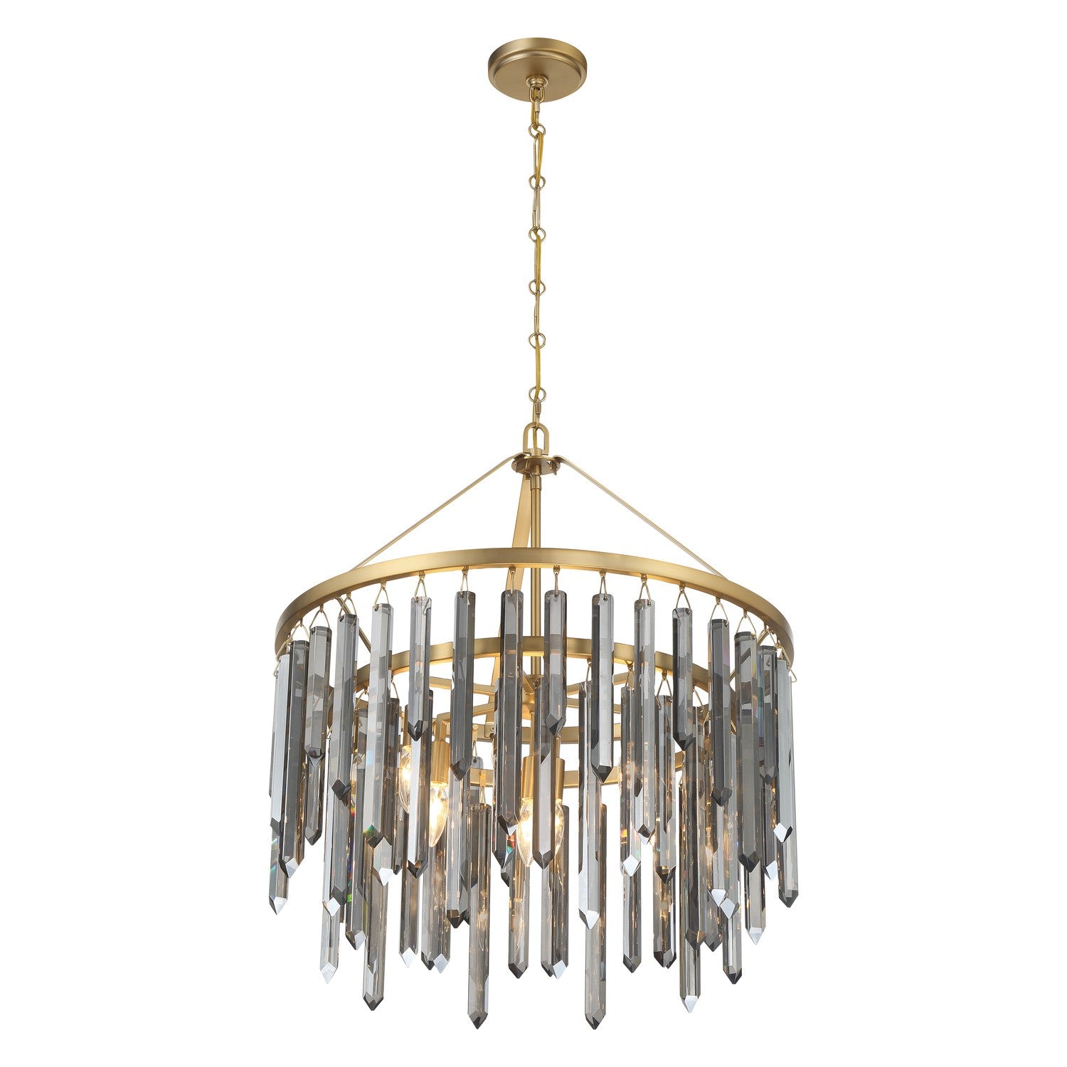 Crystorama - GEM-7004-MG-SS - Sept Lumières Suspendu - Gemma - Or moderne