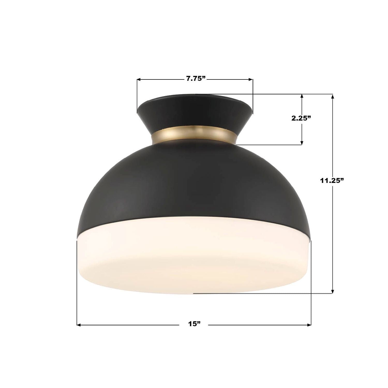 Crystorama - GID-4003-MK-VG - Deux lumières Plafonnier - Gidget - Noir mat + Or éclatant